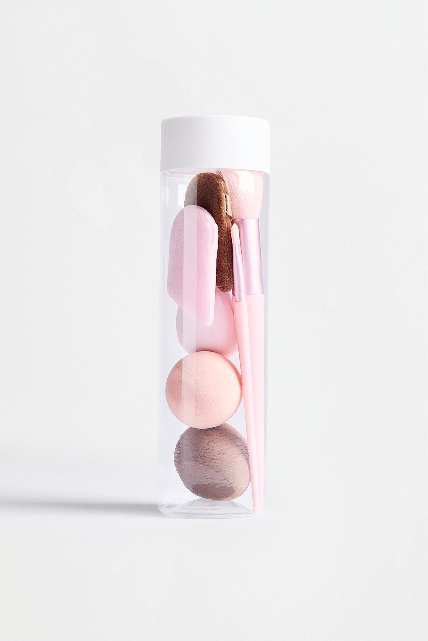 Makeup sponge and brush set — BROWN