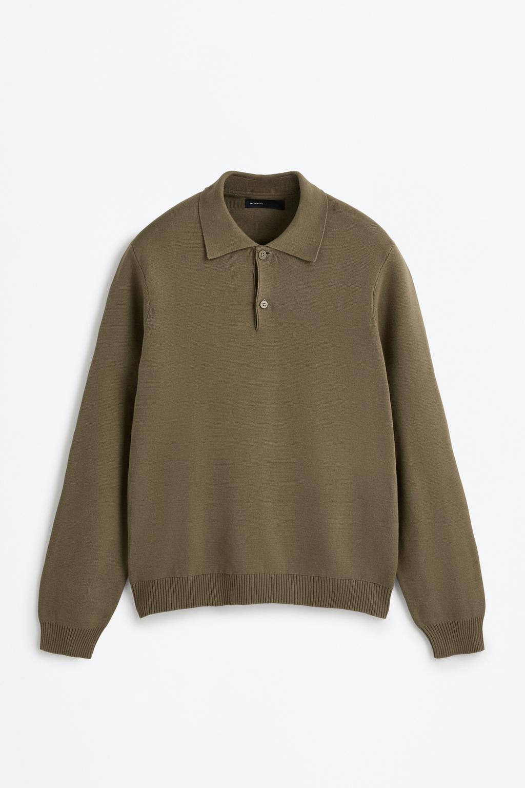 Compact knit polo shirt
