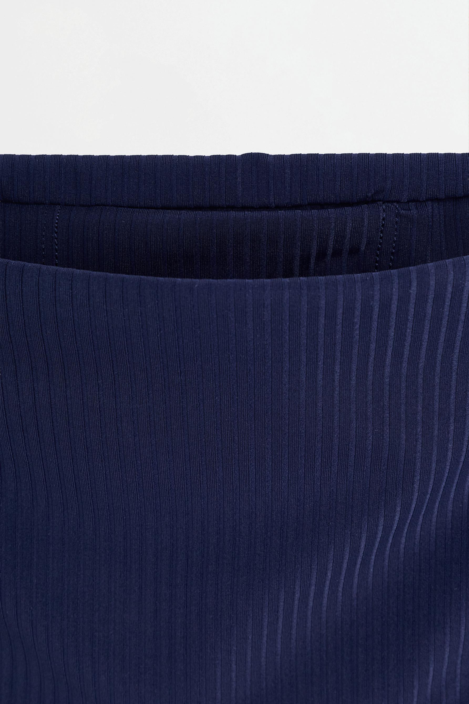 Ribbed sports leggings — DARK BLUE