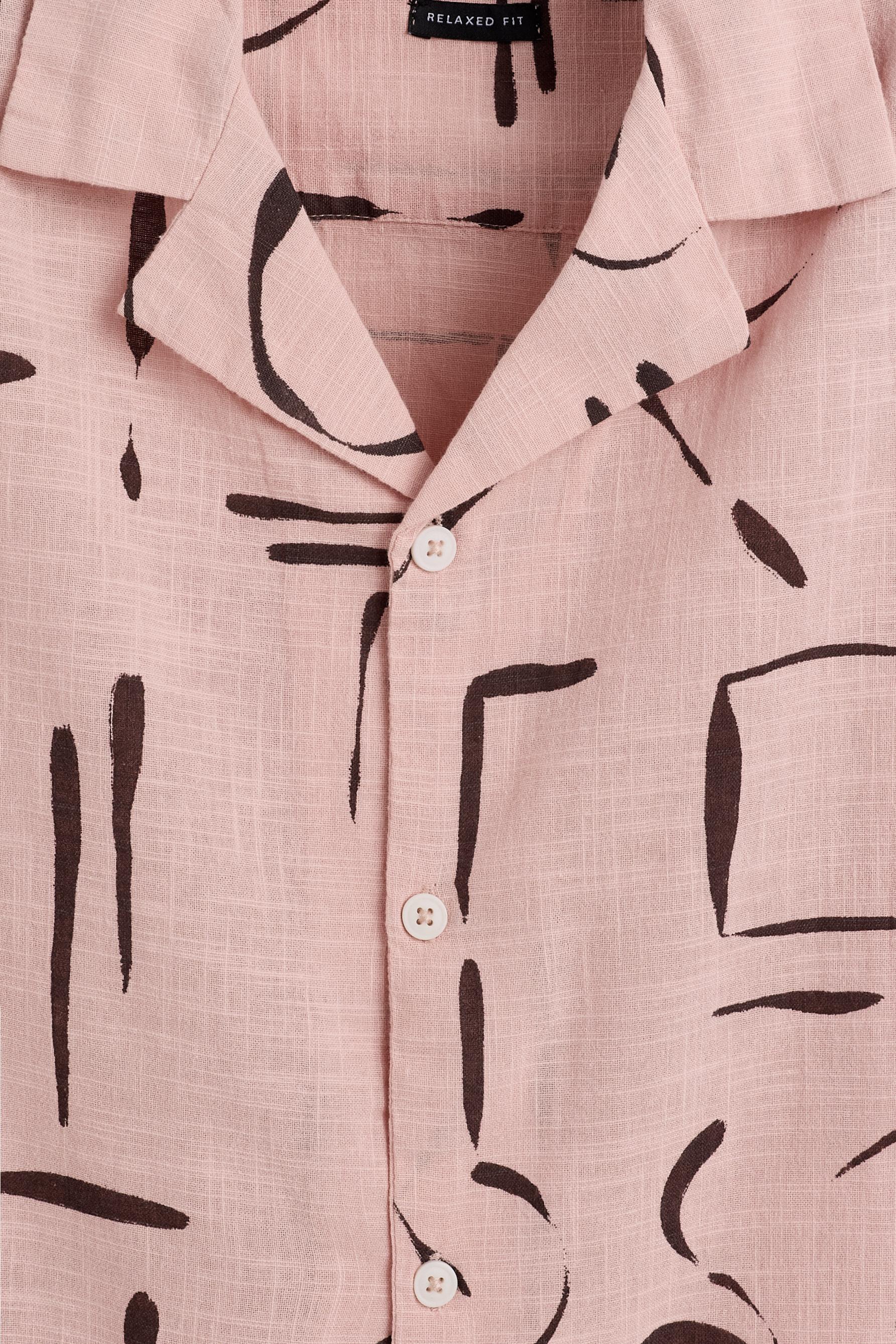 Cotton resort shirt — NEON PINK