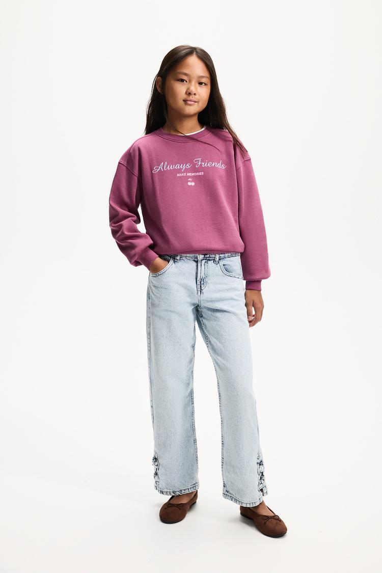 Girls' | Always Friends Suede Sweatshirt — PURPLE