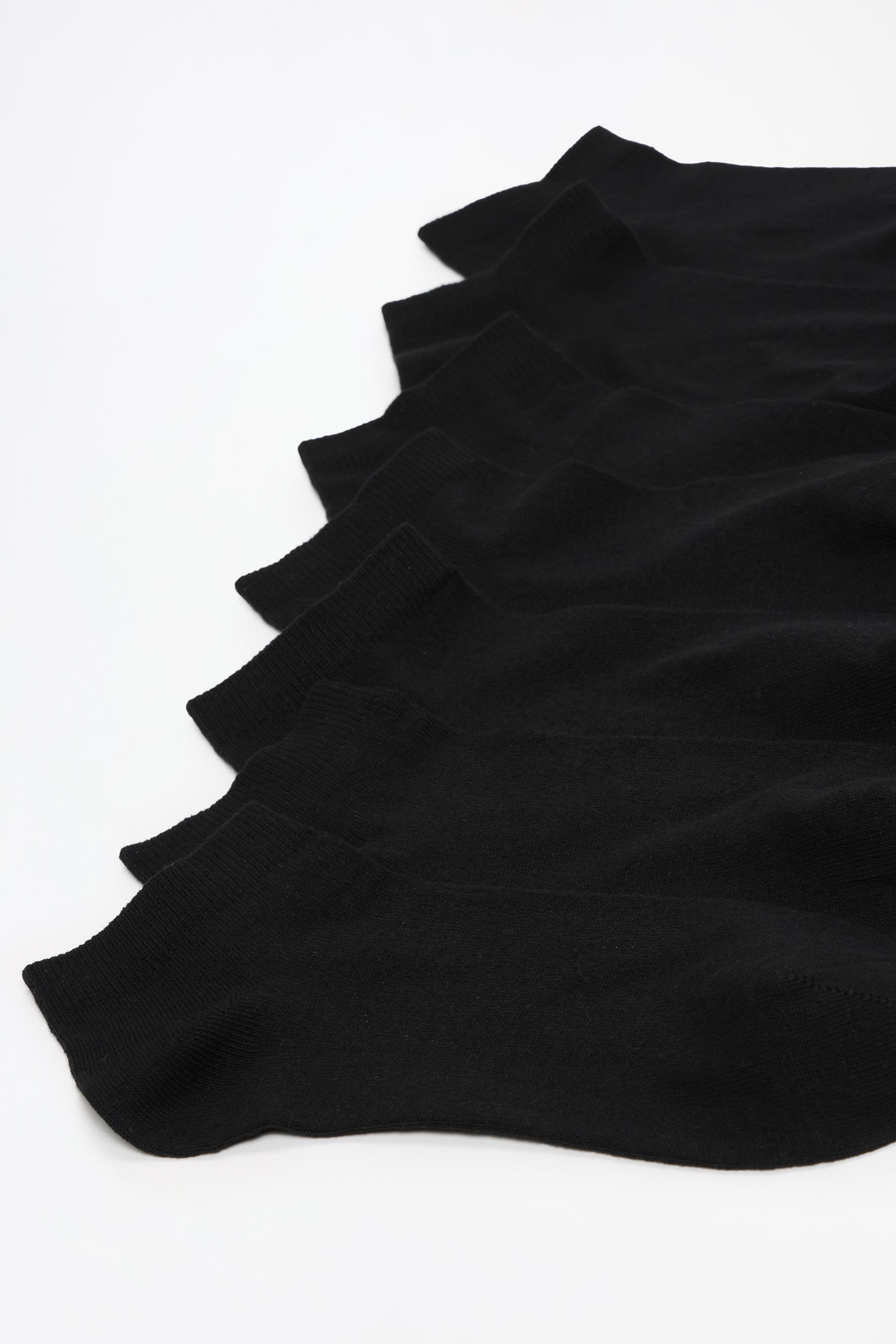 Basic short socks (7-pack) — BLACK