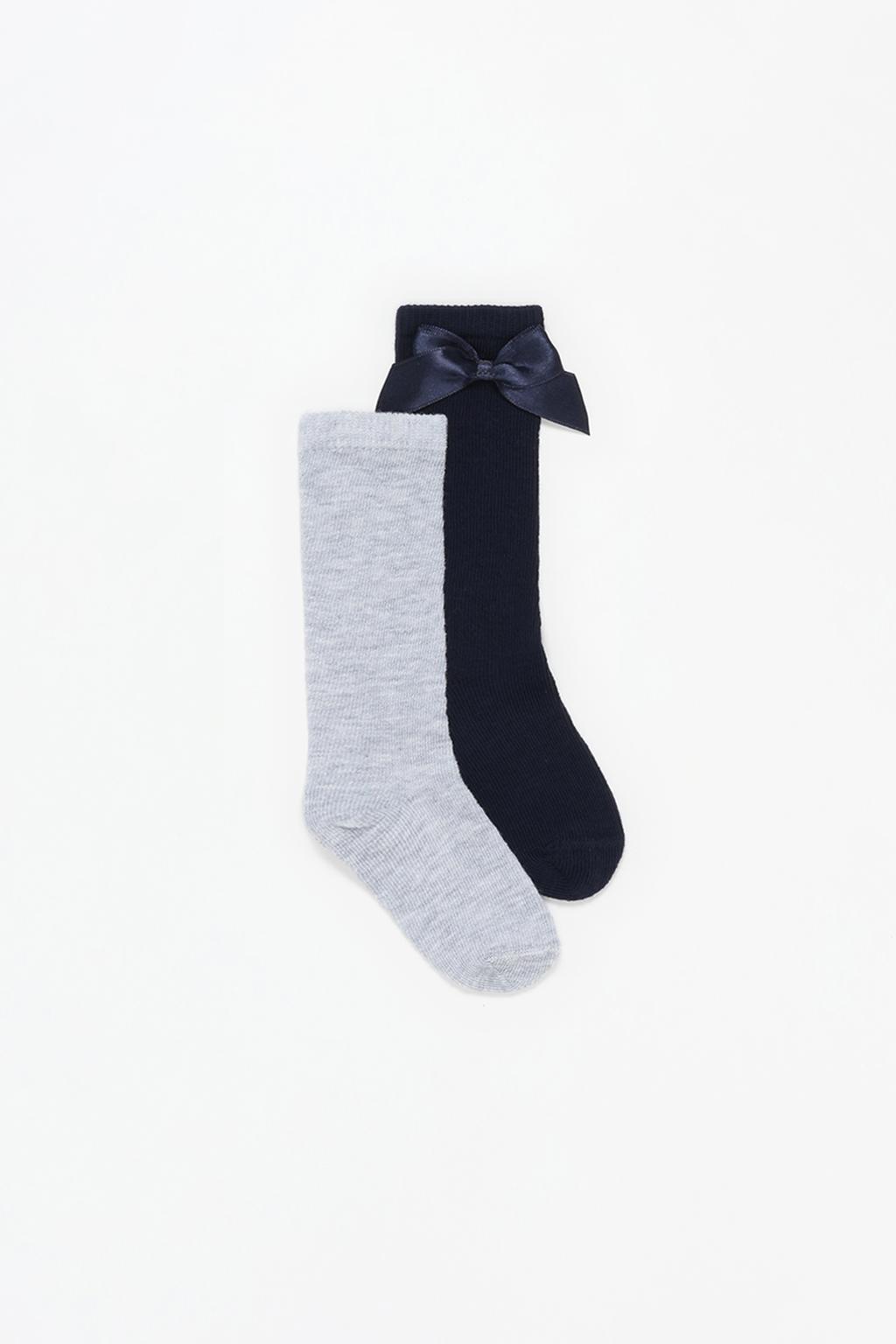 2-pack of extra long socks with bow