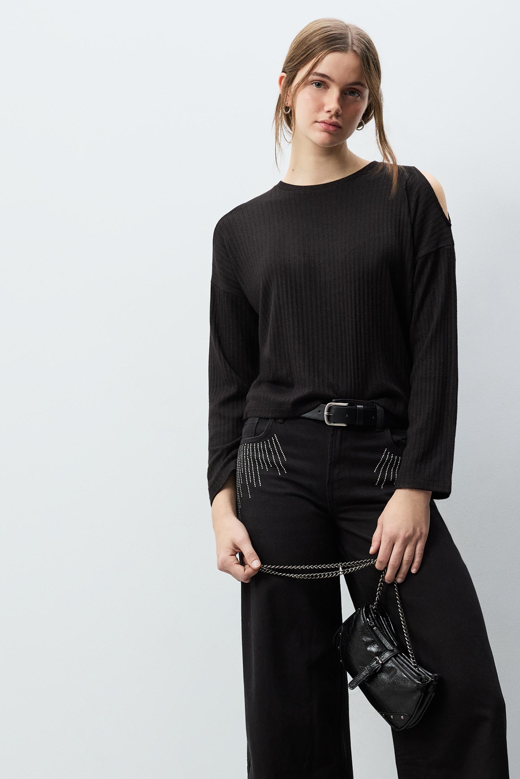 Camiseta cut out canalé