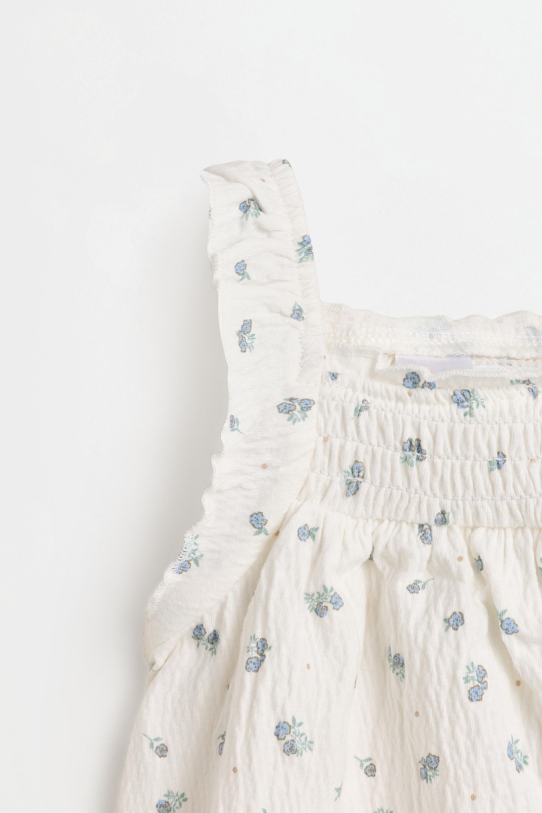 Crepe dress and bloomer set — WHITE