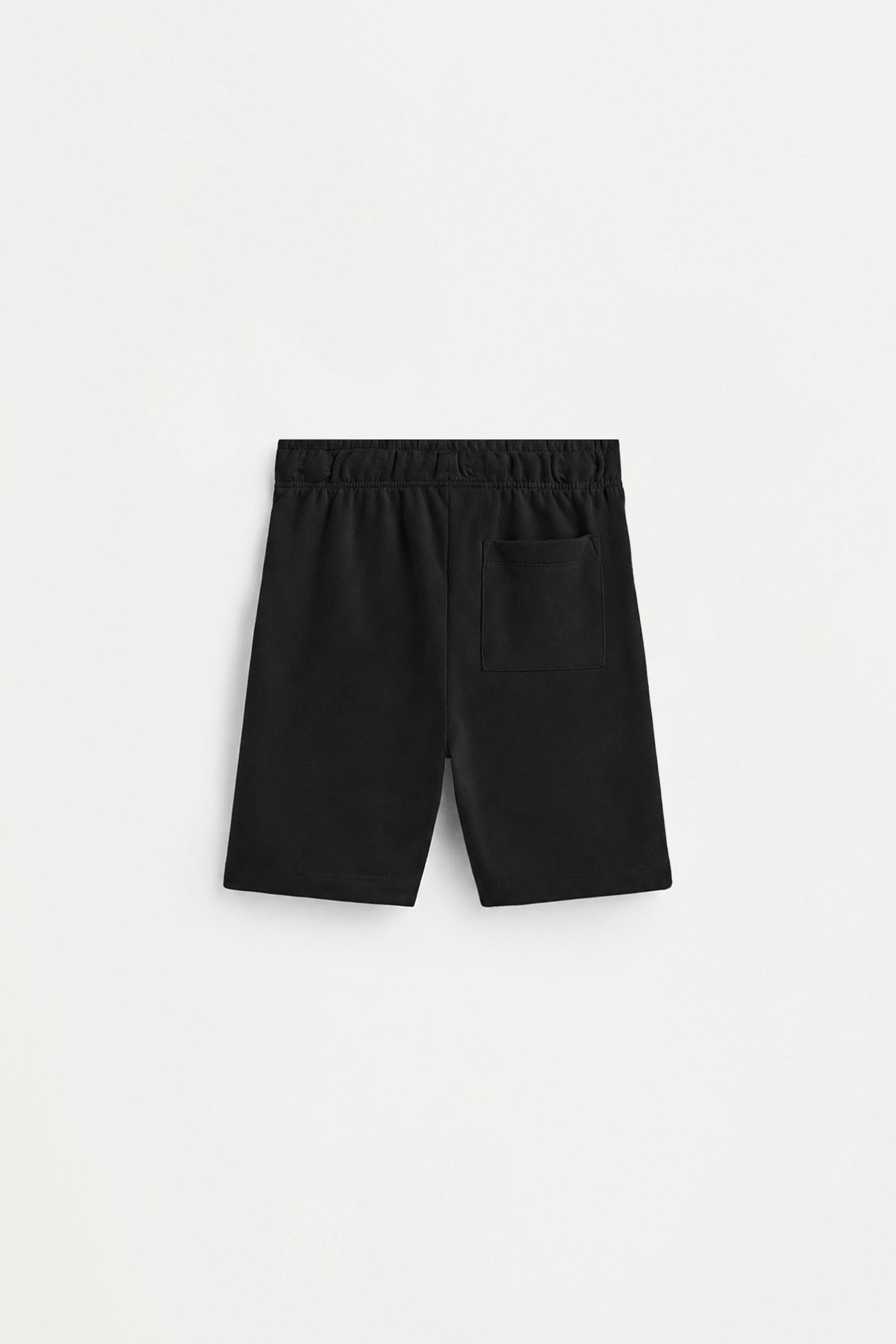 Jogger plush Bermuda shorts — BLACK