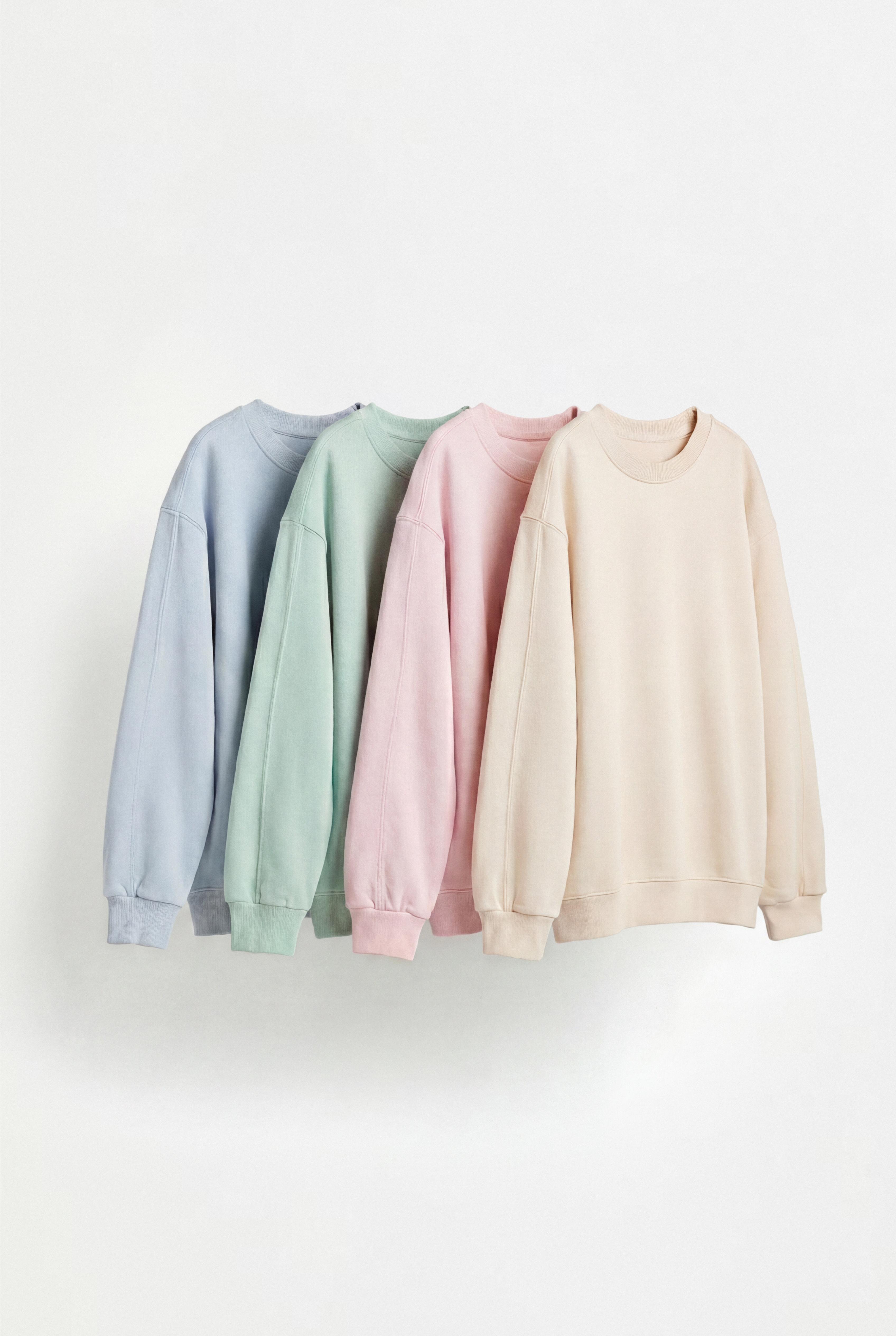 Pack of 4 plain plush sweatshirts — SURGICAL GREEN