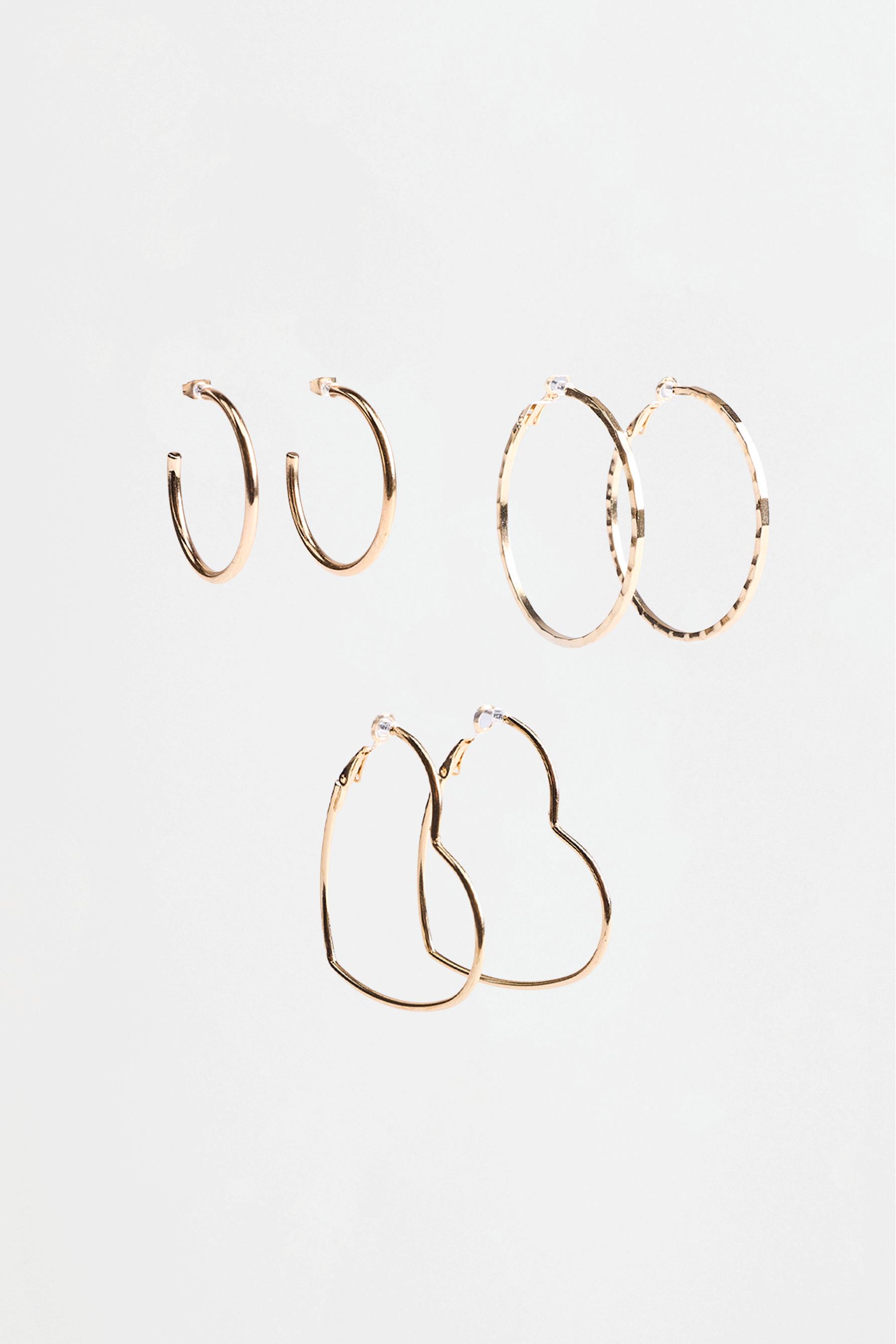 Assorted hoop earrings (3-pack) — GOLD