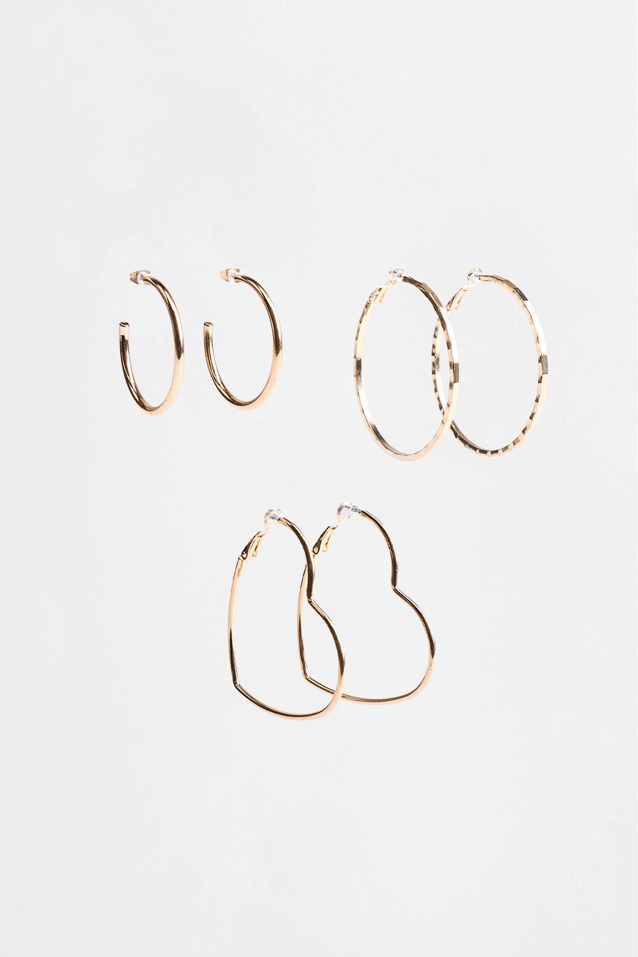 Assorted hoop earrings (3-pack) — GOLD