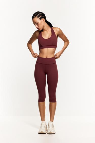 Capri leggings — DARK PINK 1