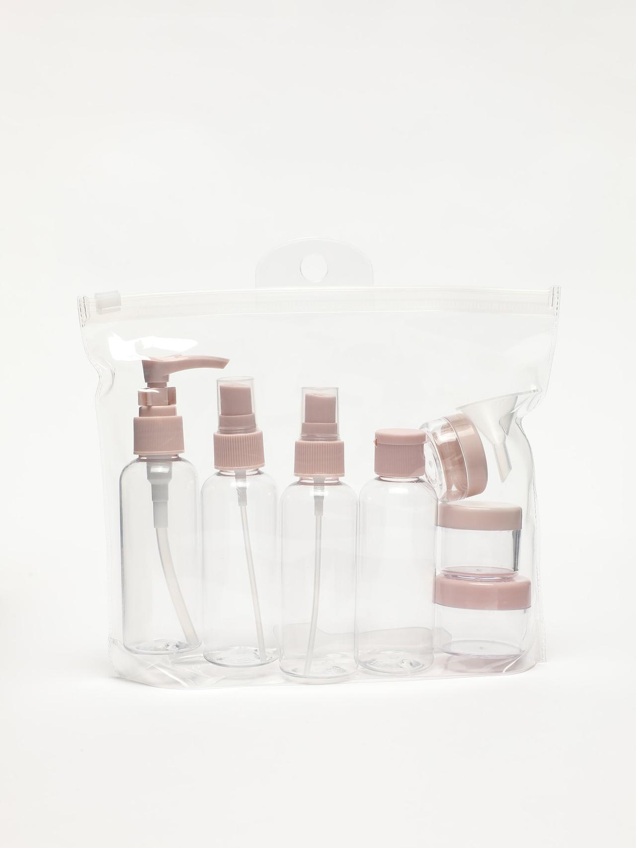 7-piece reusable travel bottle set — PINK