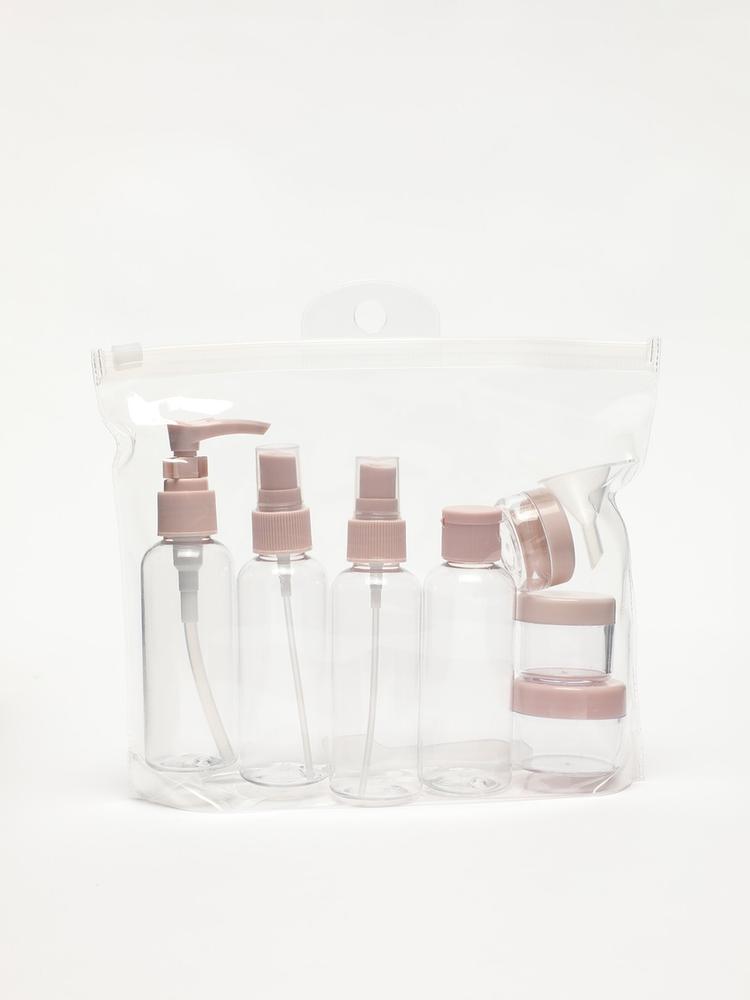 7-piece reusable travel bottle set — PINK