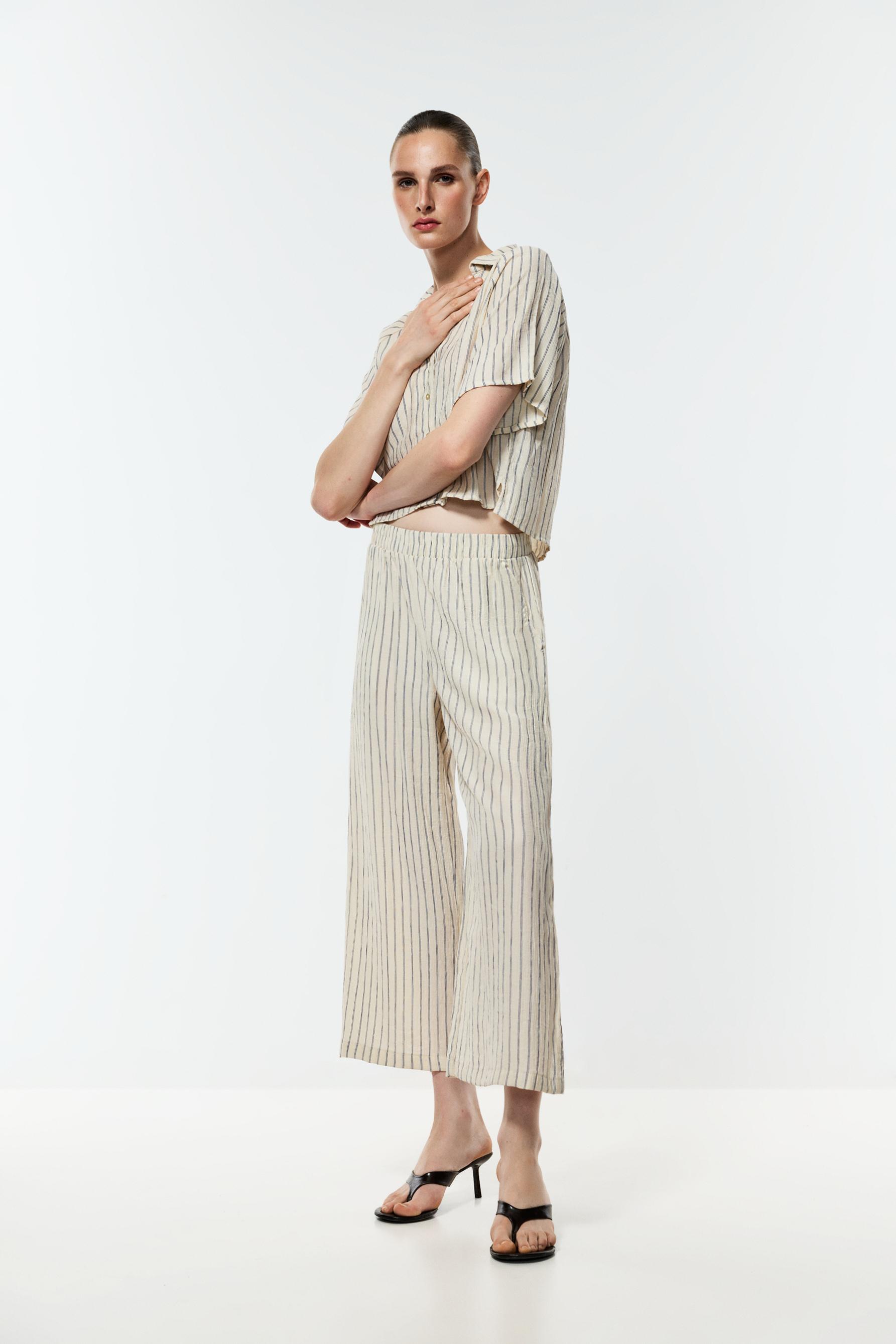 Textured culottes — STRIPED