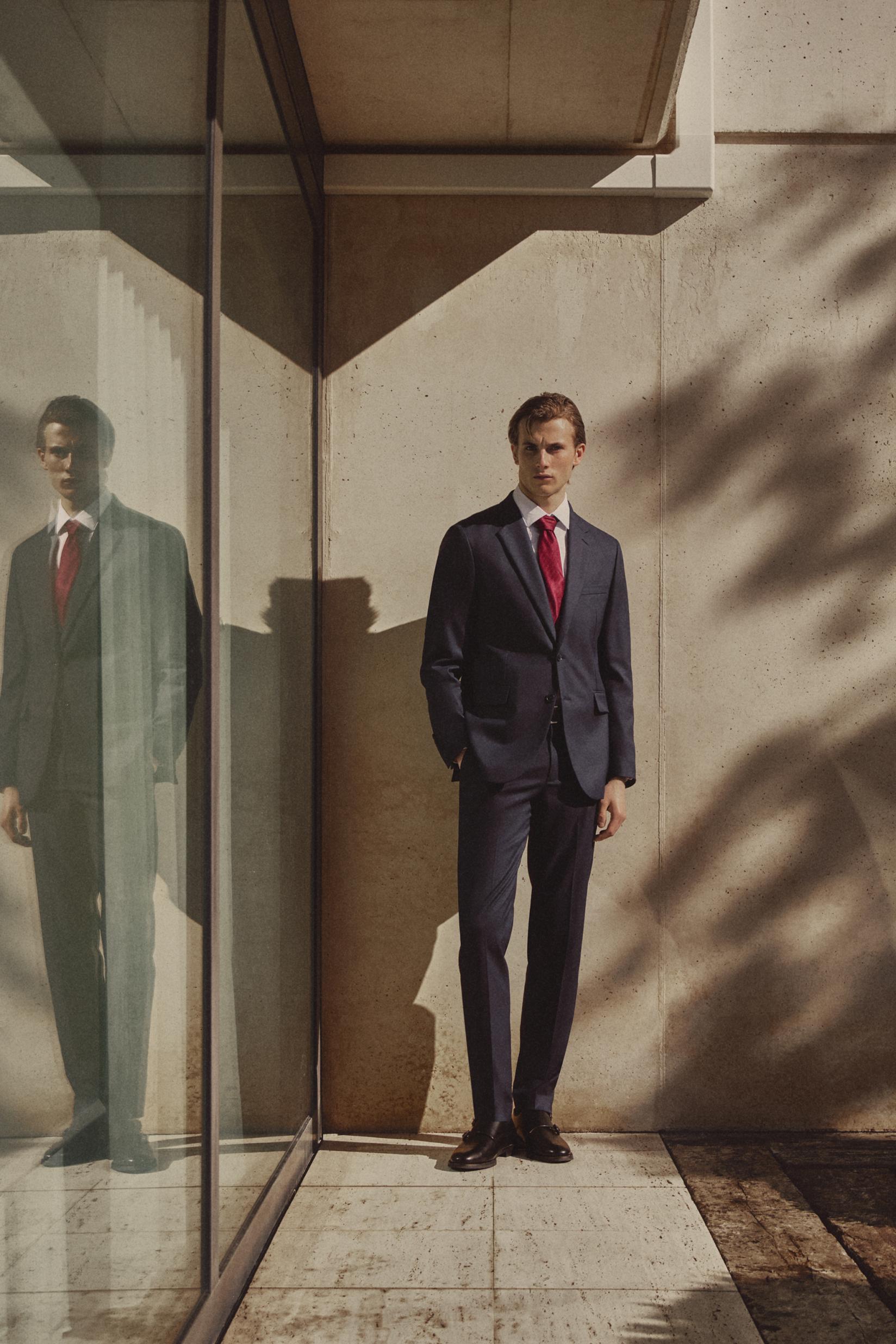 Slim fit suit trousers — NAVY
