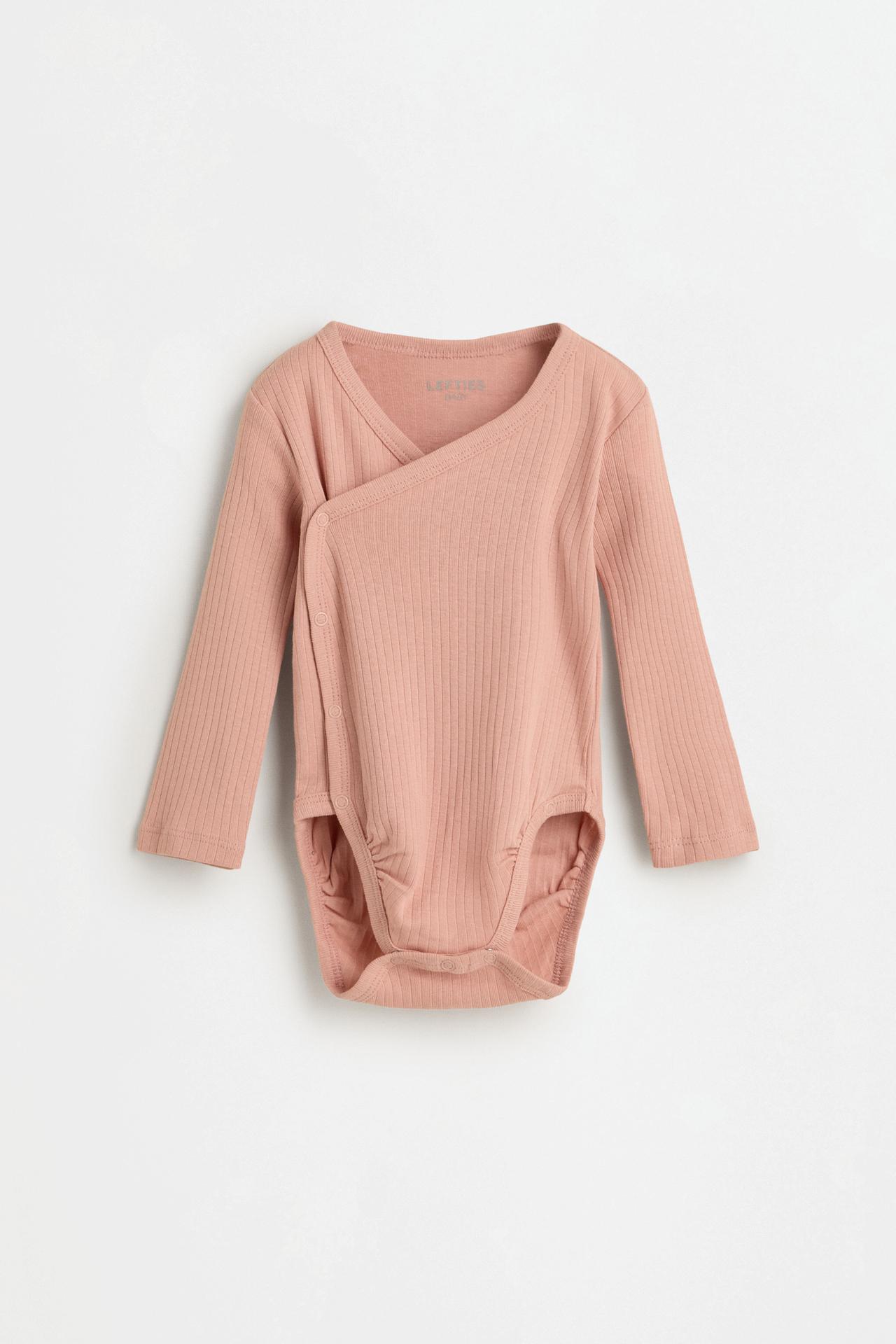 Pack of 2 ribbed crossover bodysuits — PINK