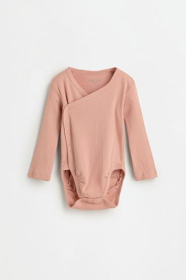Pack of 2 ribbed crossover bodysuits — PINK 2