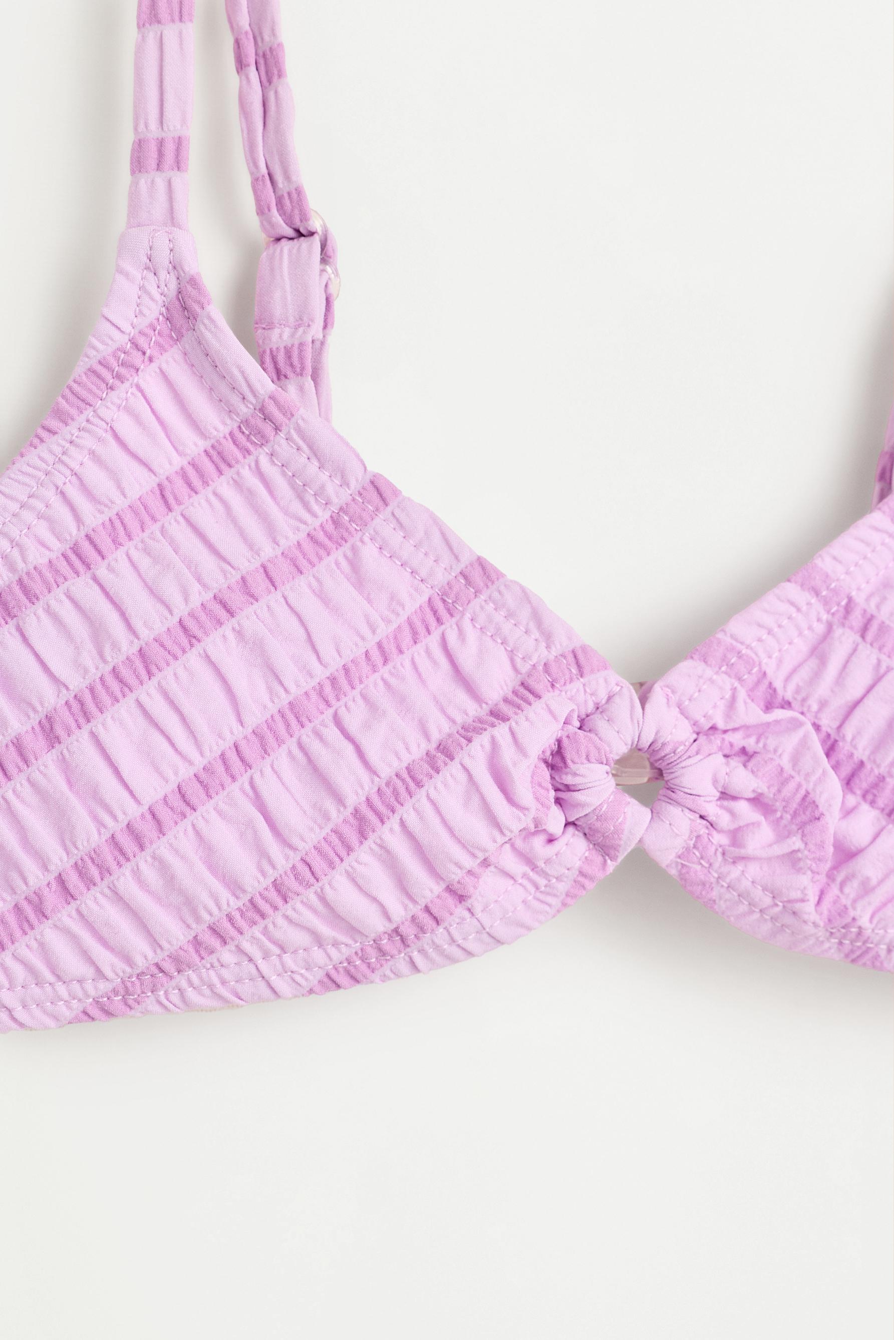Girls' Blue Striped Bikini — PINK