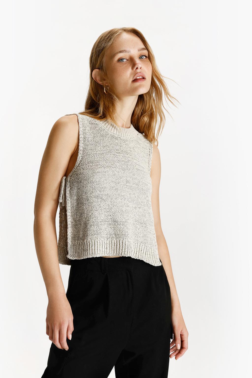 Knit top with ties