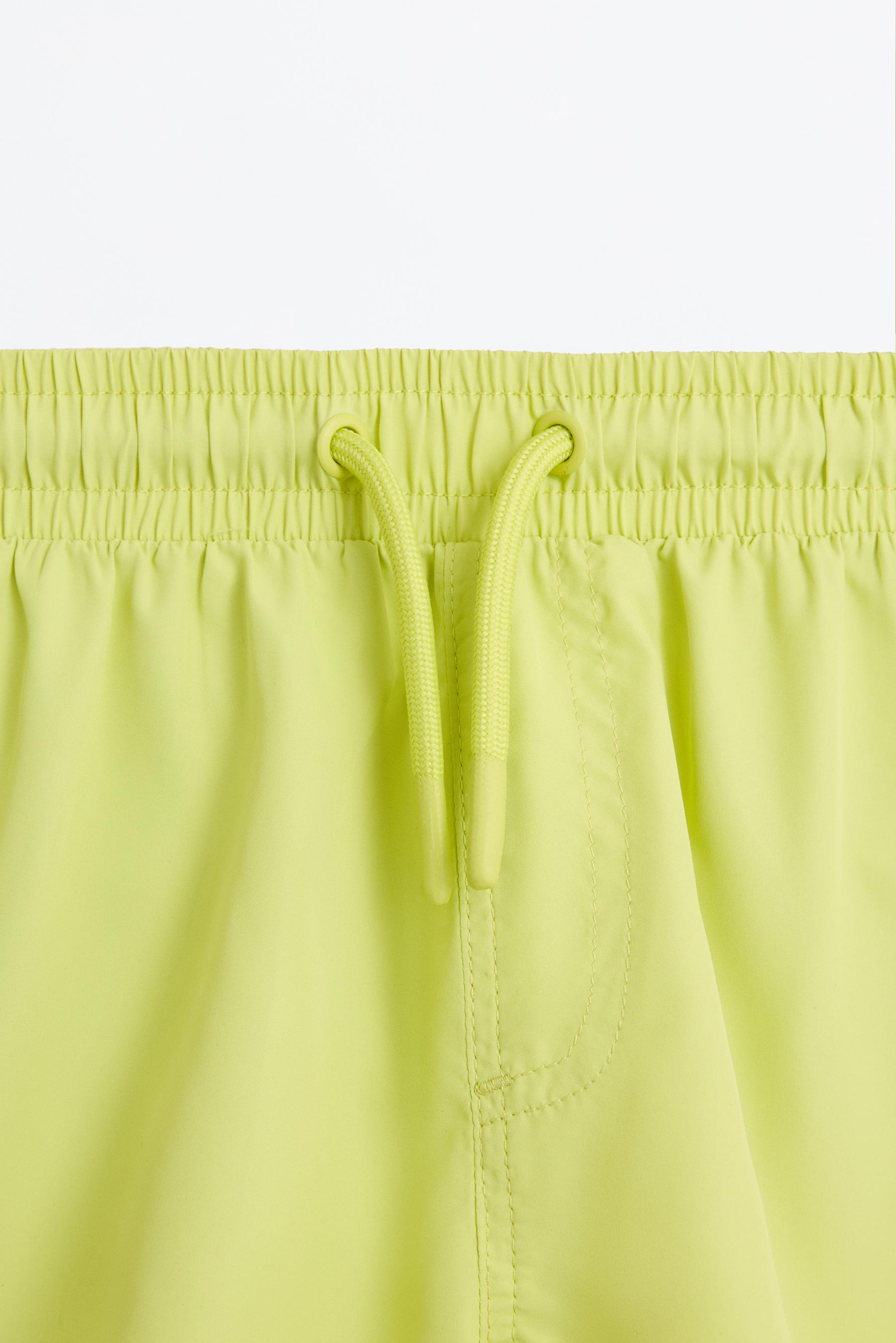 Contrast-line swim shorts — LIME GREEN