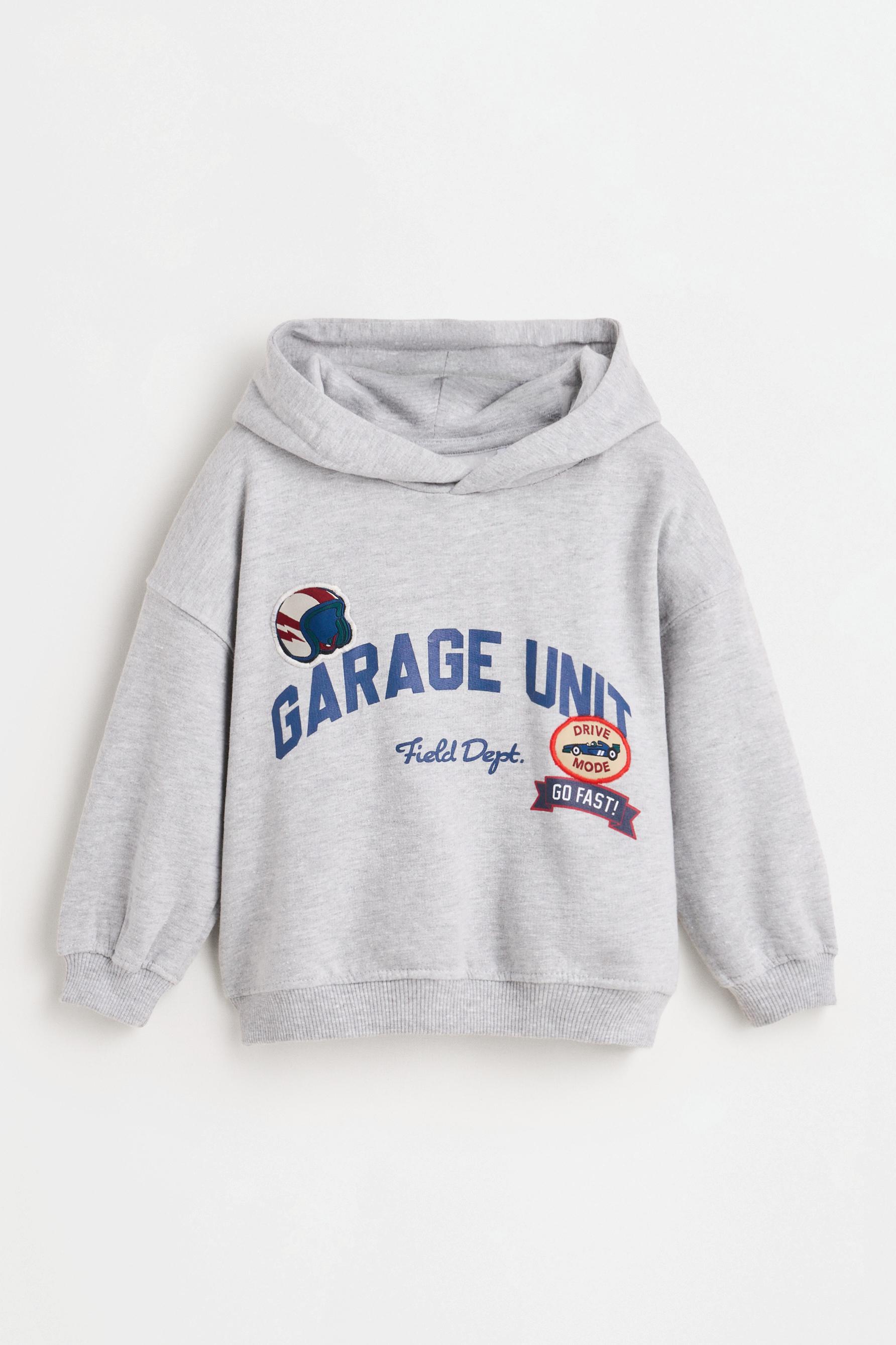 Printed hoodie — GREY MARL