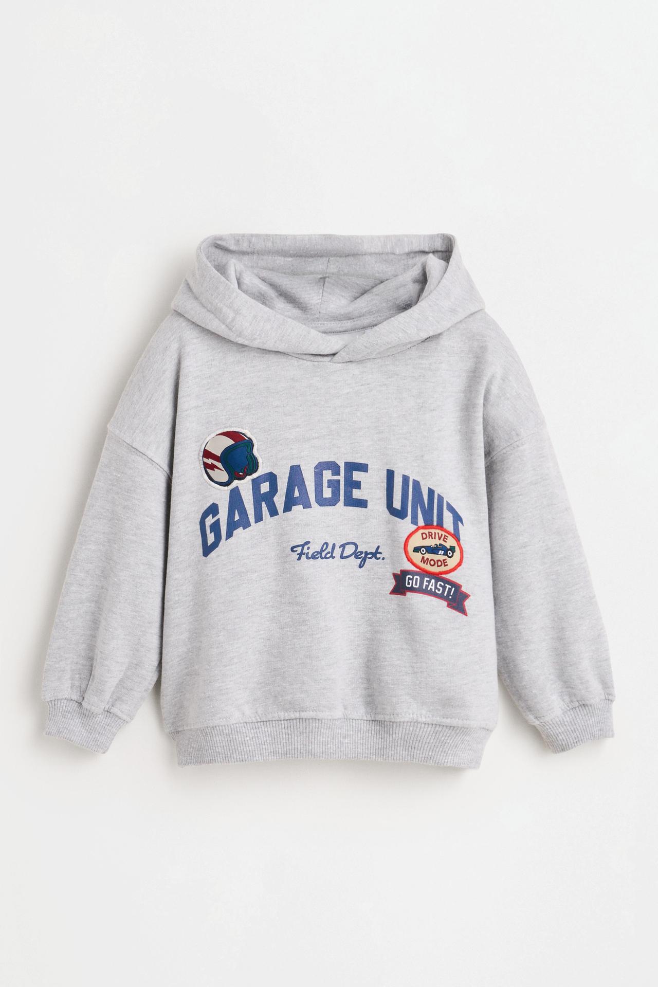 Printed hoodie — GREY MARL