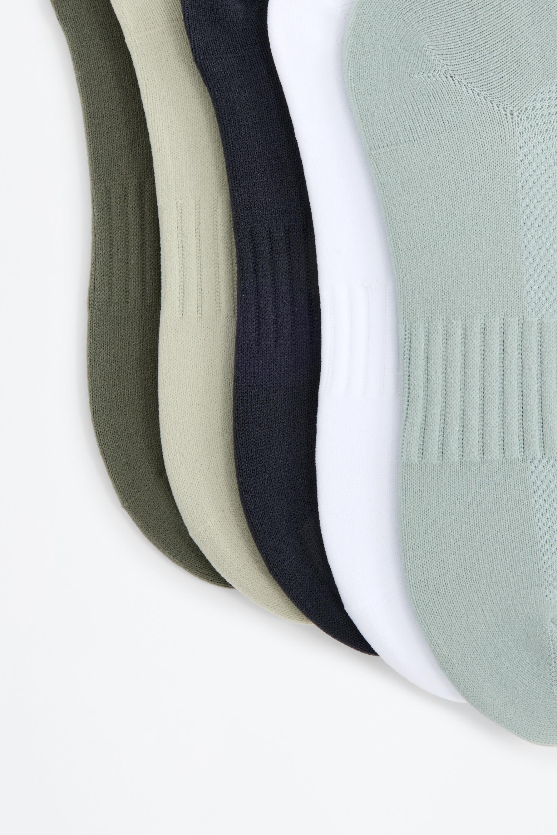 Short sports socks (5-pack) — GREEN