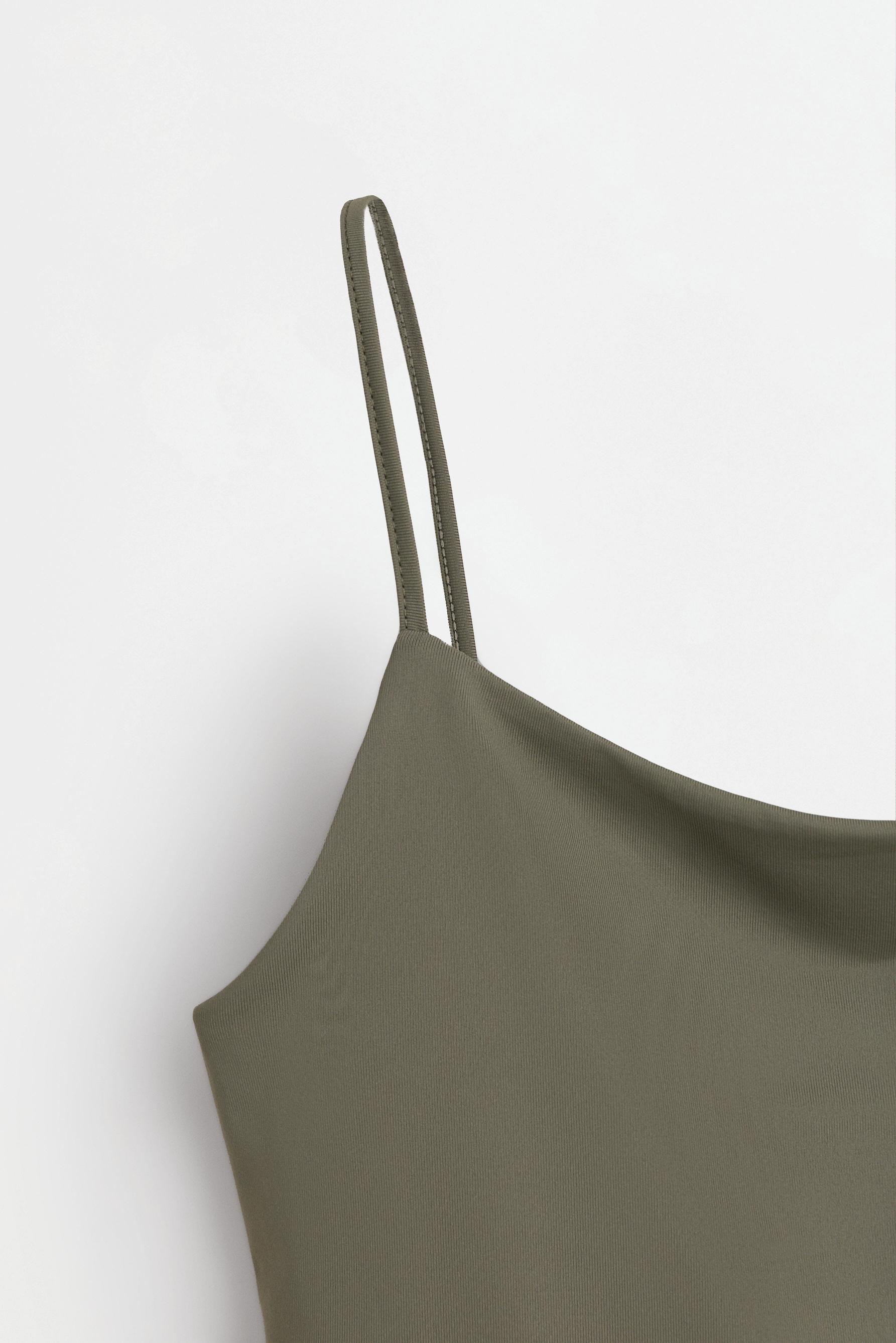 Polyamide strap top — KHAKI