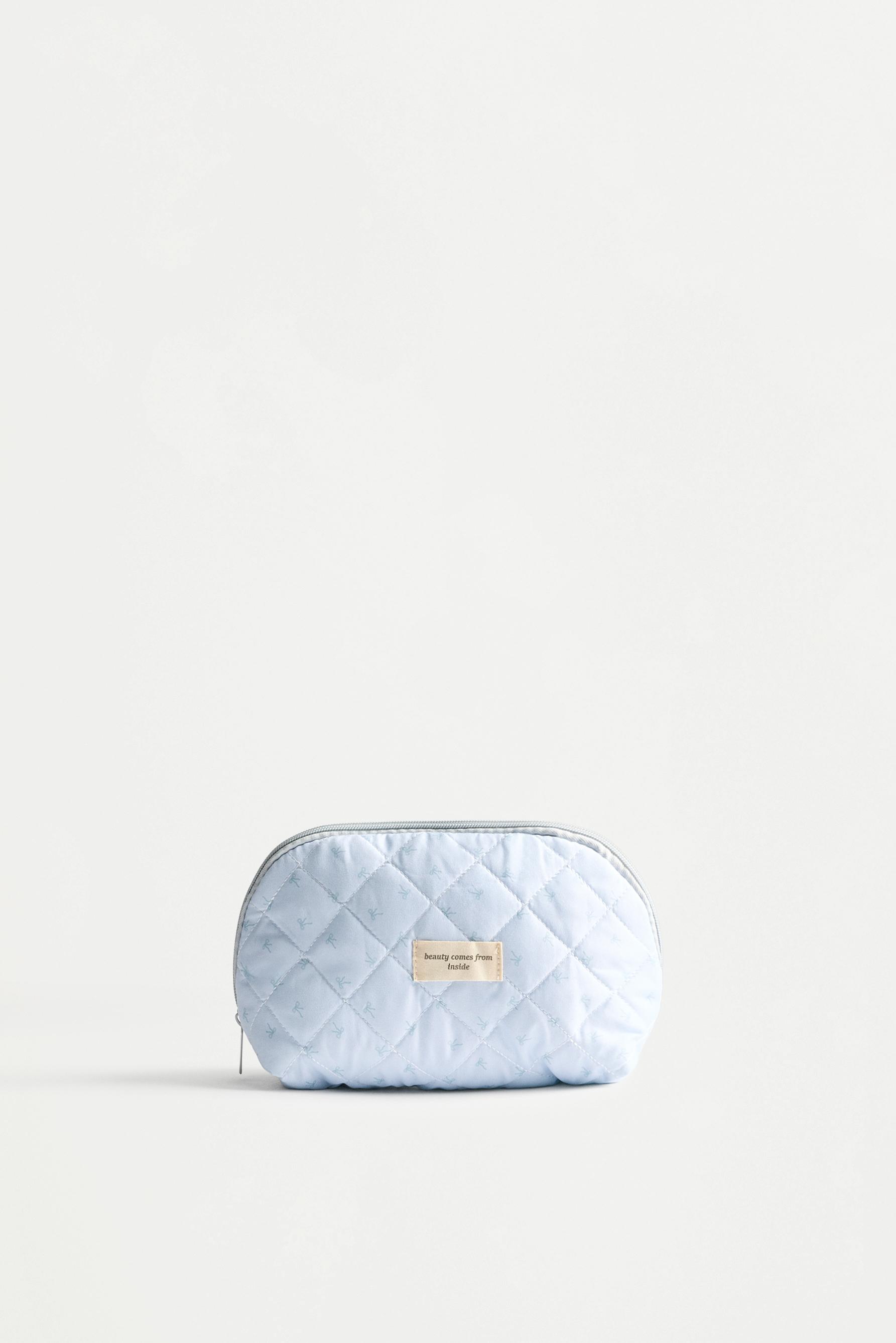 Medium ribbon-print toiletry bag — PASTEL BLUE