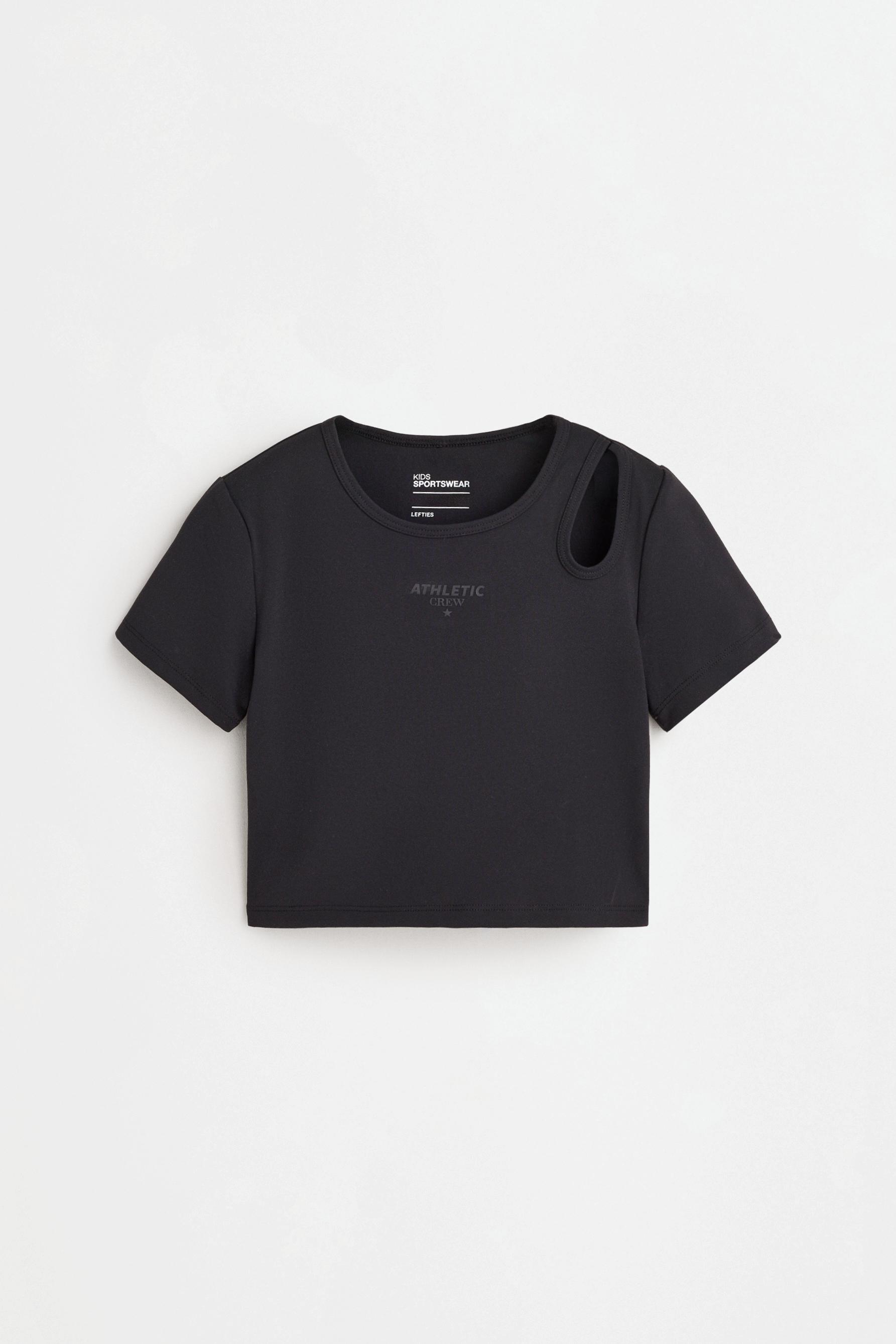Cut-out sports top — BLACK