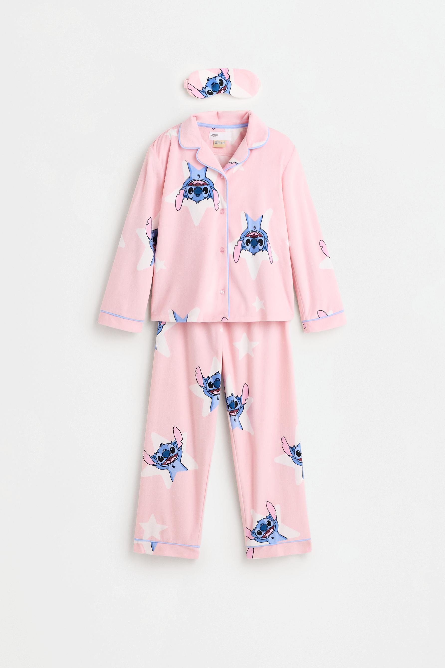 Pijama camisero Stitch ©Disney aterciopelado con antifaz