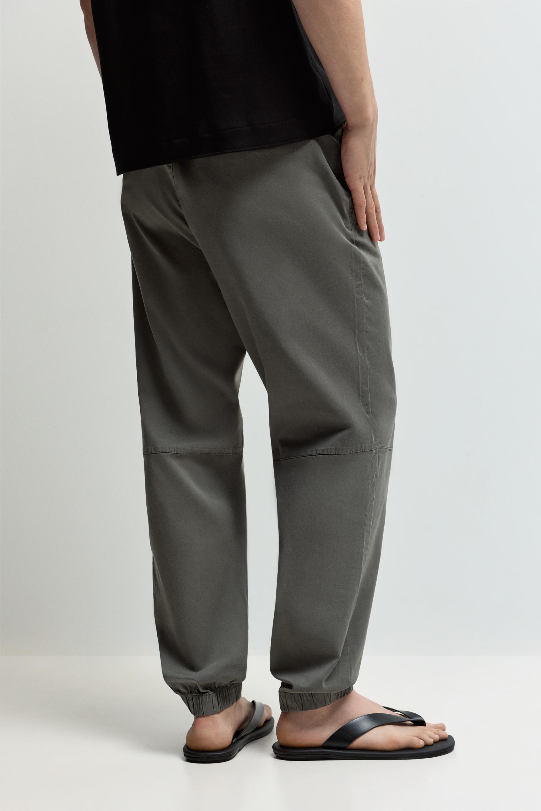 Elastic hem joggers — DARK GREEN