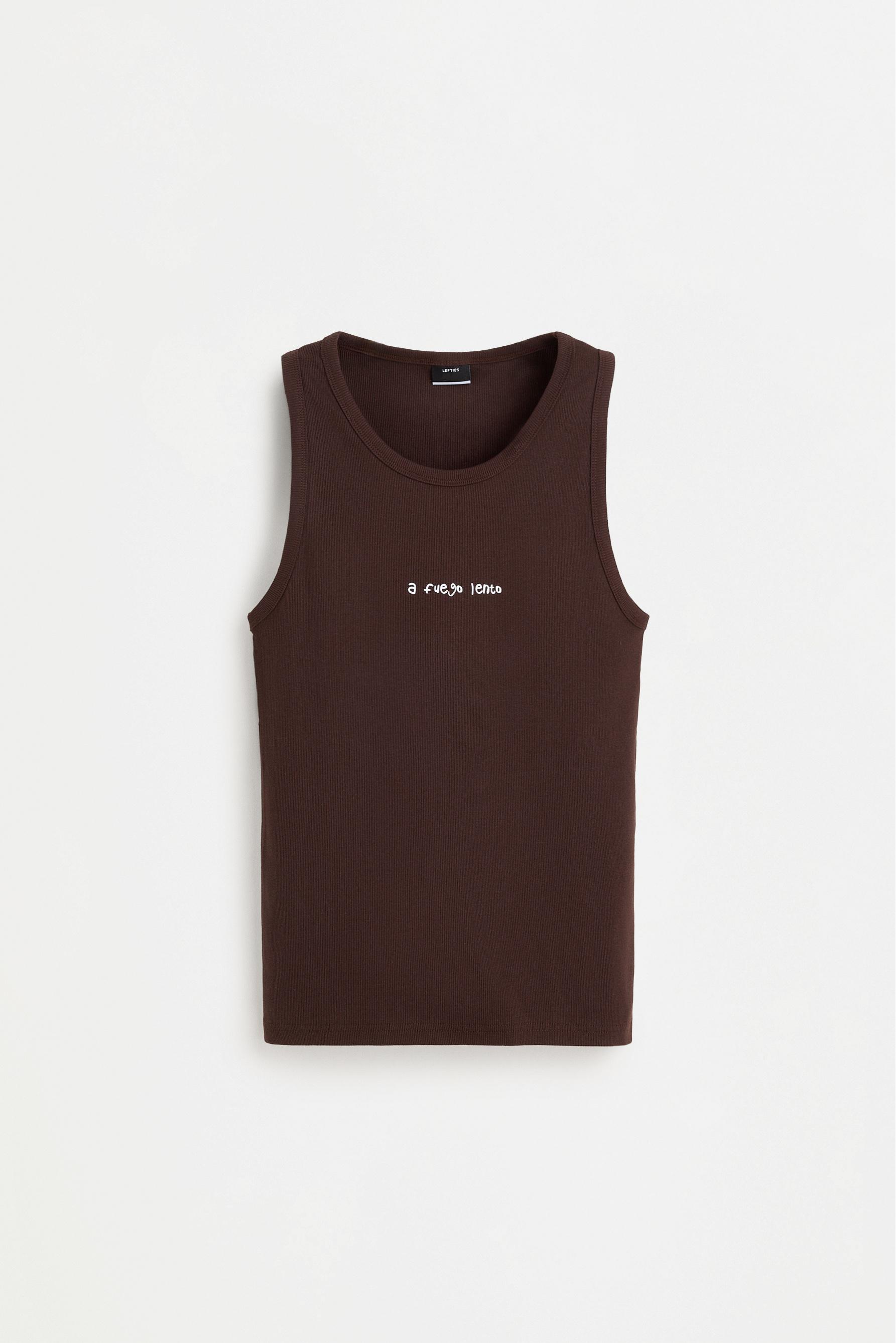 Printed strappy T-shirt — BROWN