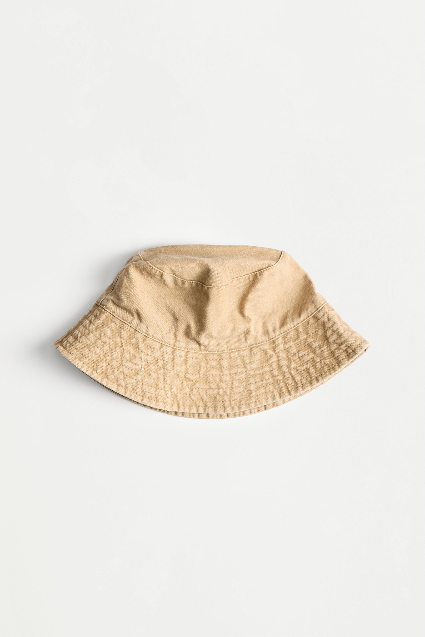 Faded-effect bucket hat — BEIGE