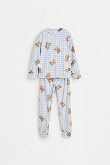Velvet-feel star pyjamas — PALE BLUE 3