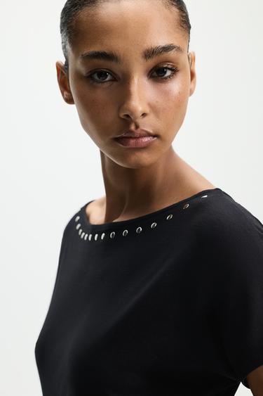 Studded T-shirt — BLACK 3