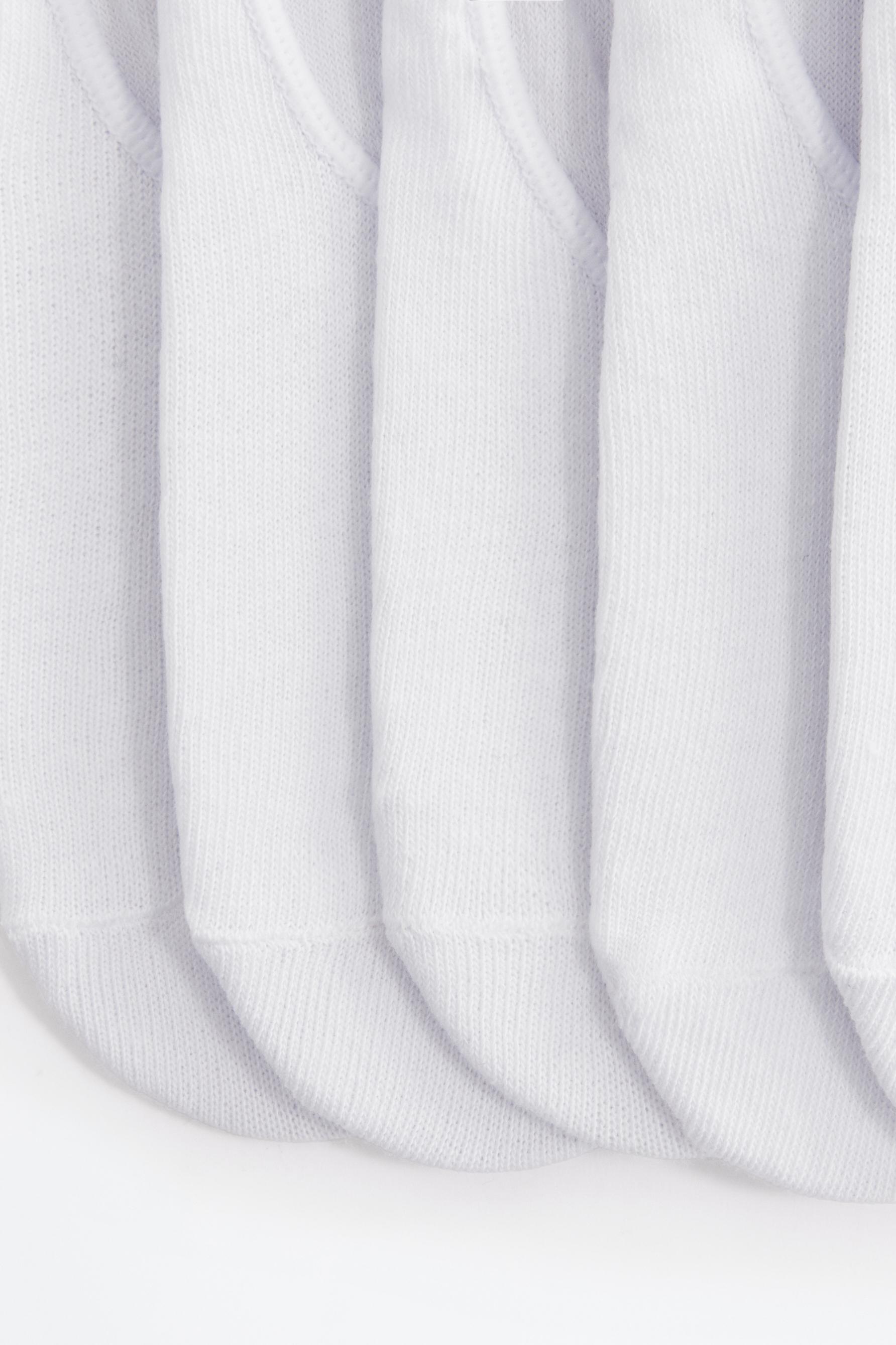 5-pack of no-show socks — WHITE