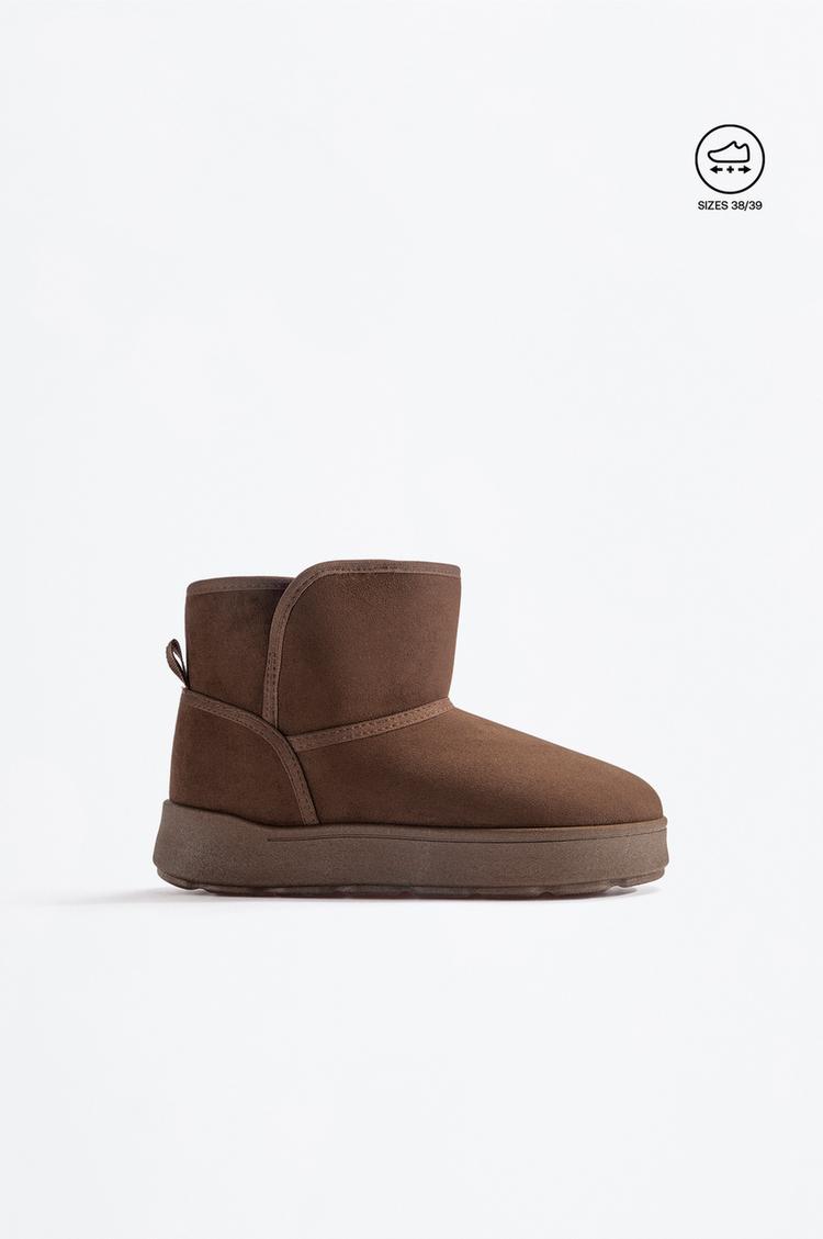 Lined ankle boot — BROWN