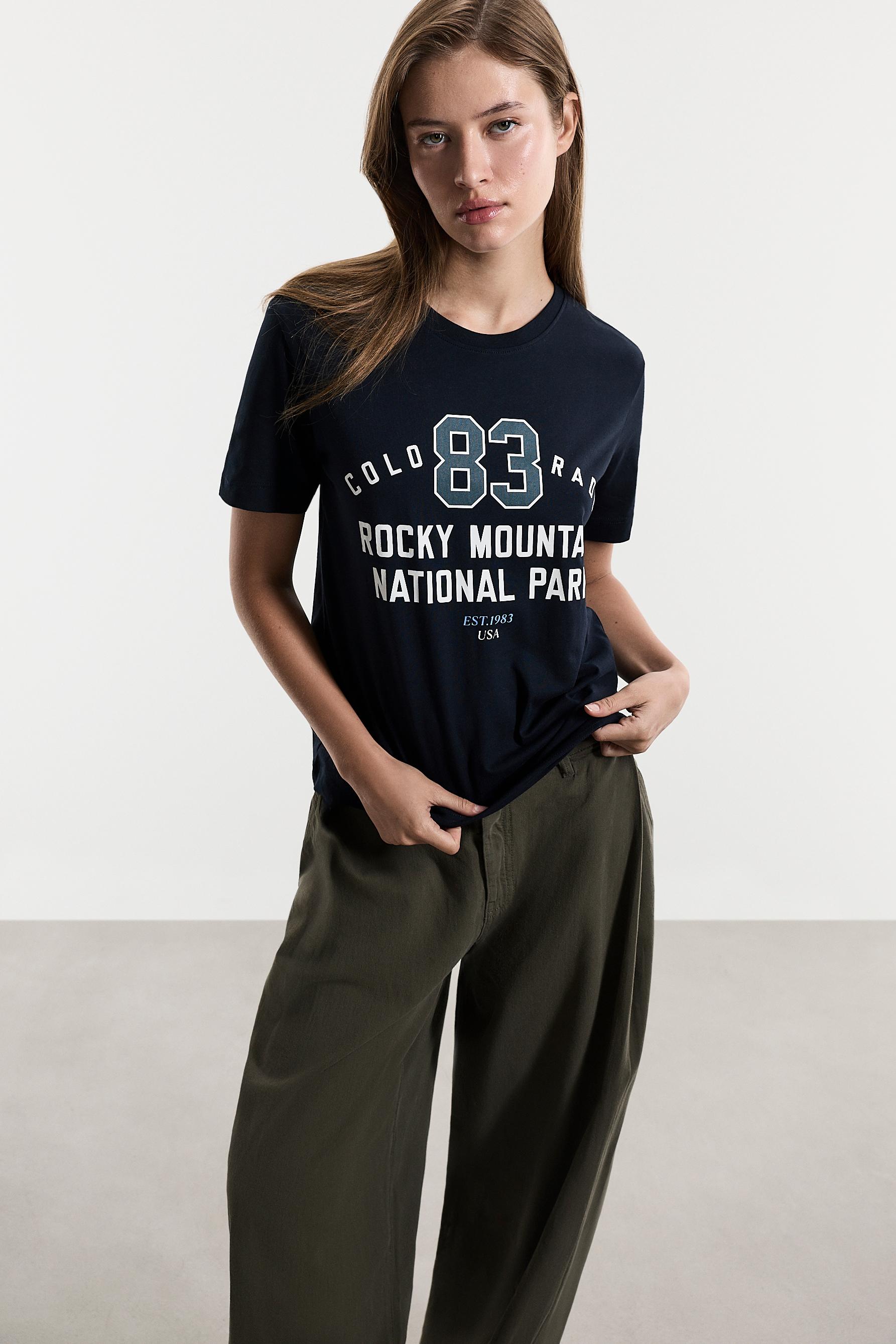 Printed T-shirt — DARK NAVY
