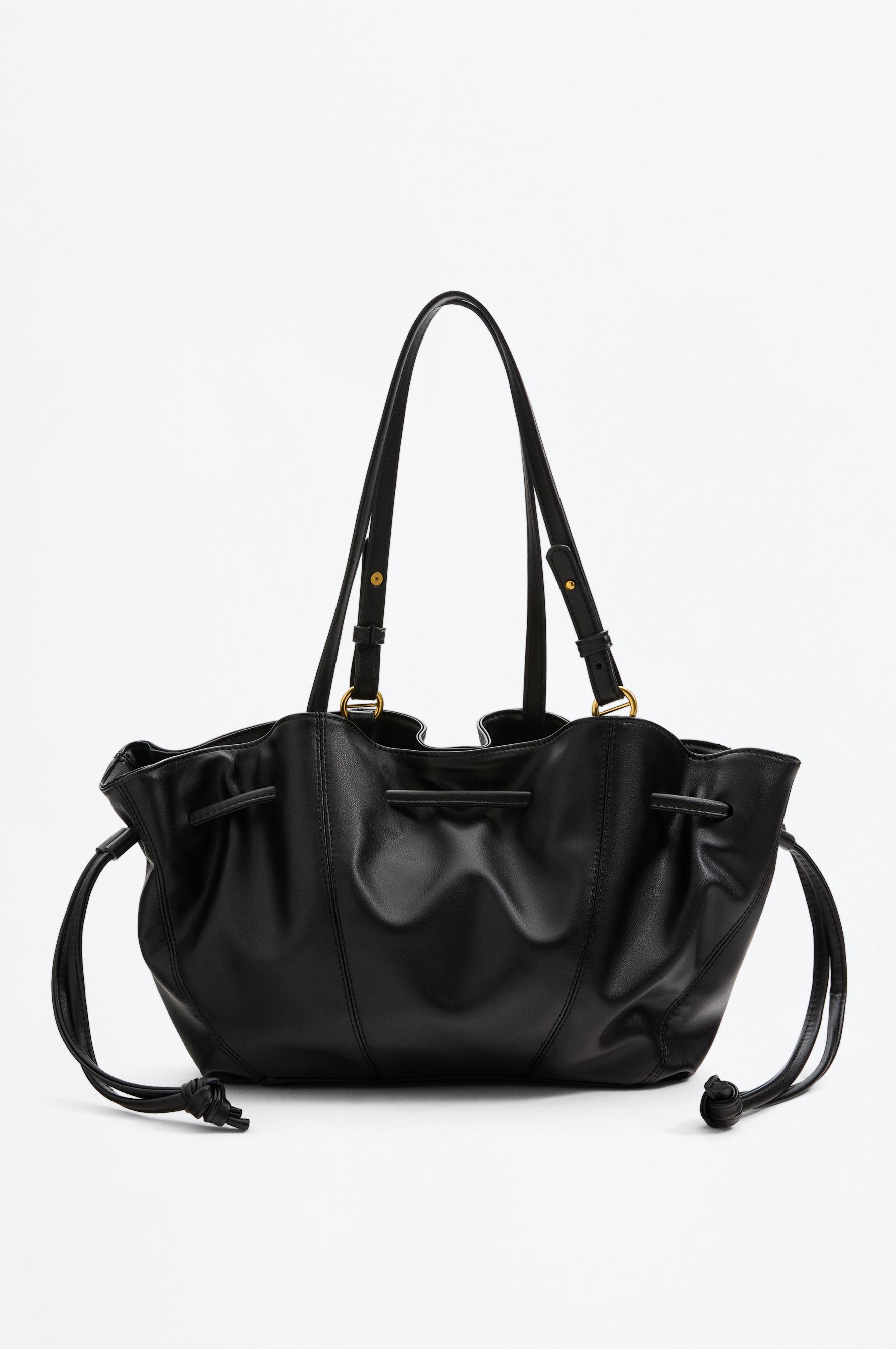 Gathered shoulder bag — BLACK