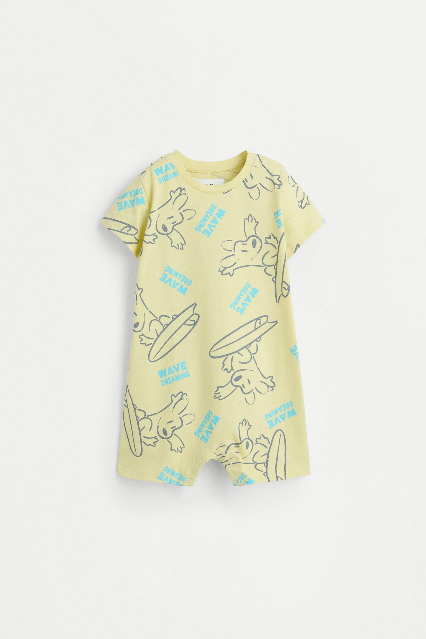 All-over printed sleepsuit — YELLOW (alternate view)