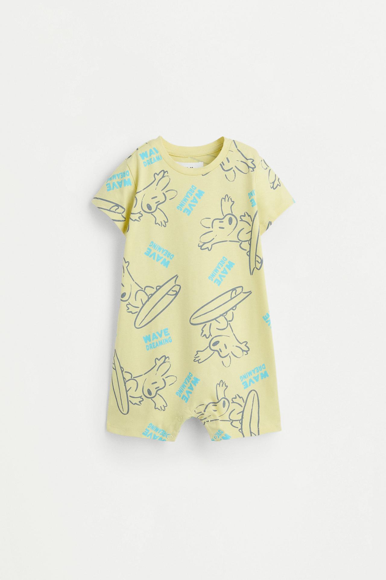 All-over printed sleepsuit — YELLOW