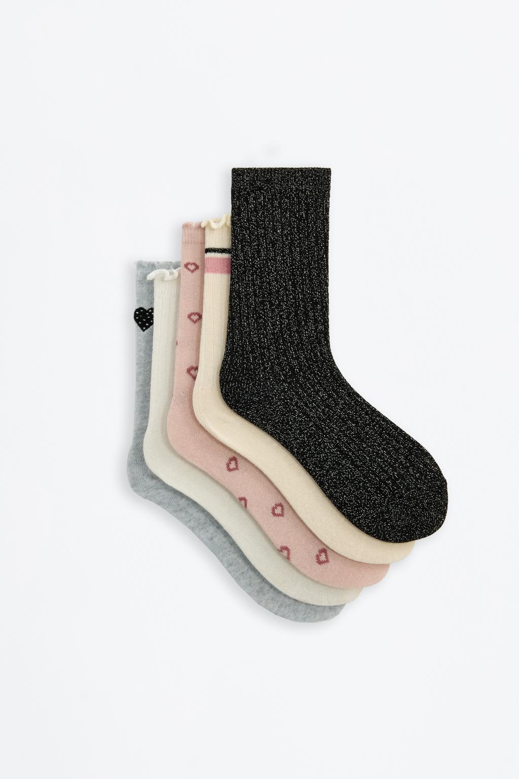 Pack 5 meias combinadas brilhantes