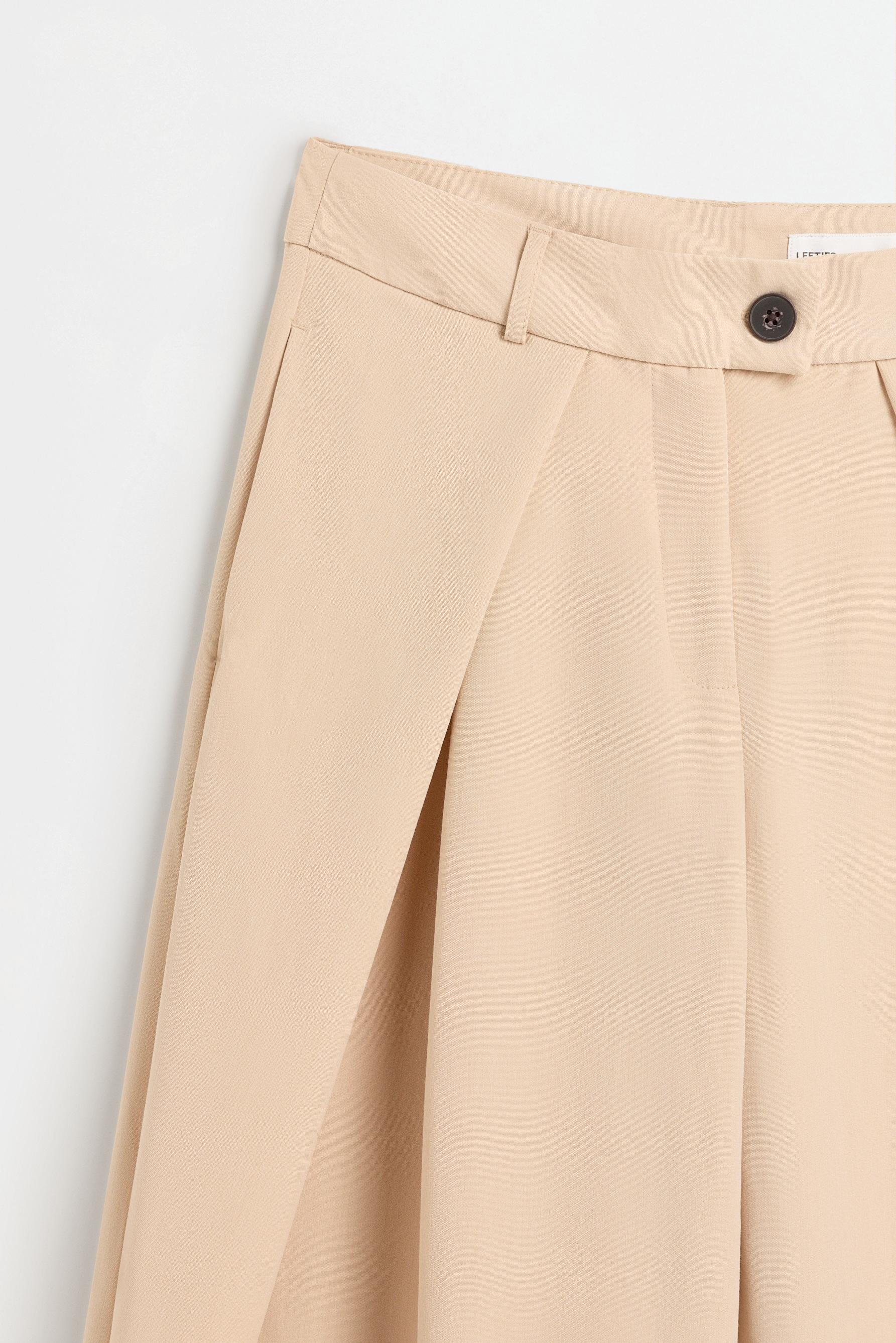 Pleated wide-leg trousers — LIGHT CAMEL