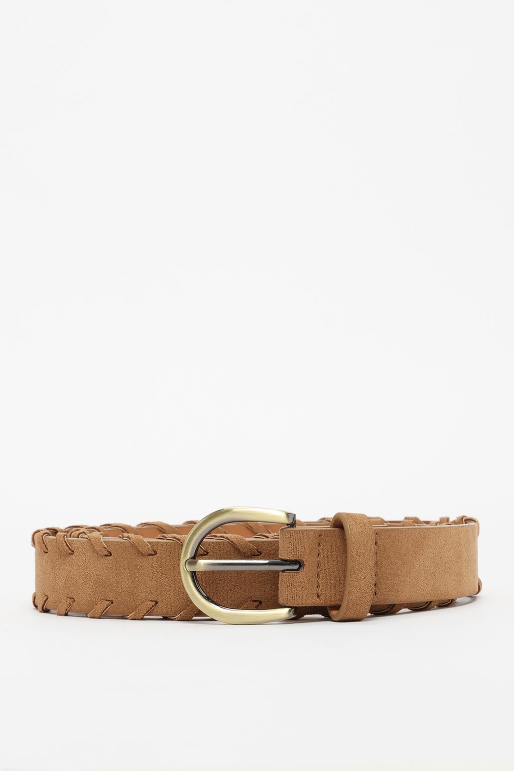 Faux suede belt