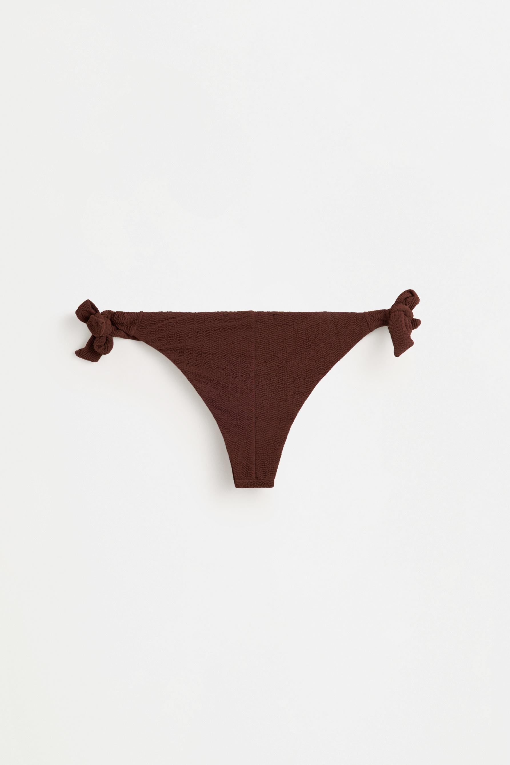 Jewel-detail bikini bottoms — CHOCOLATE