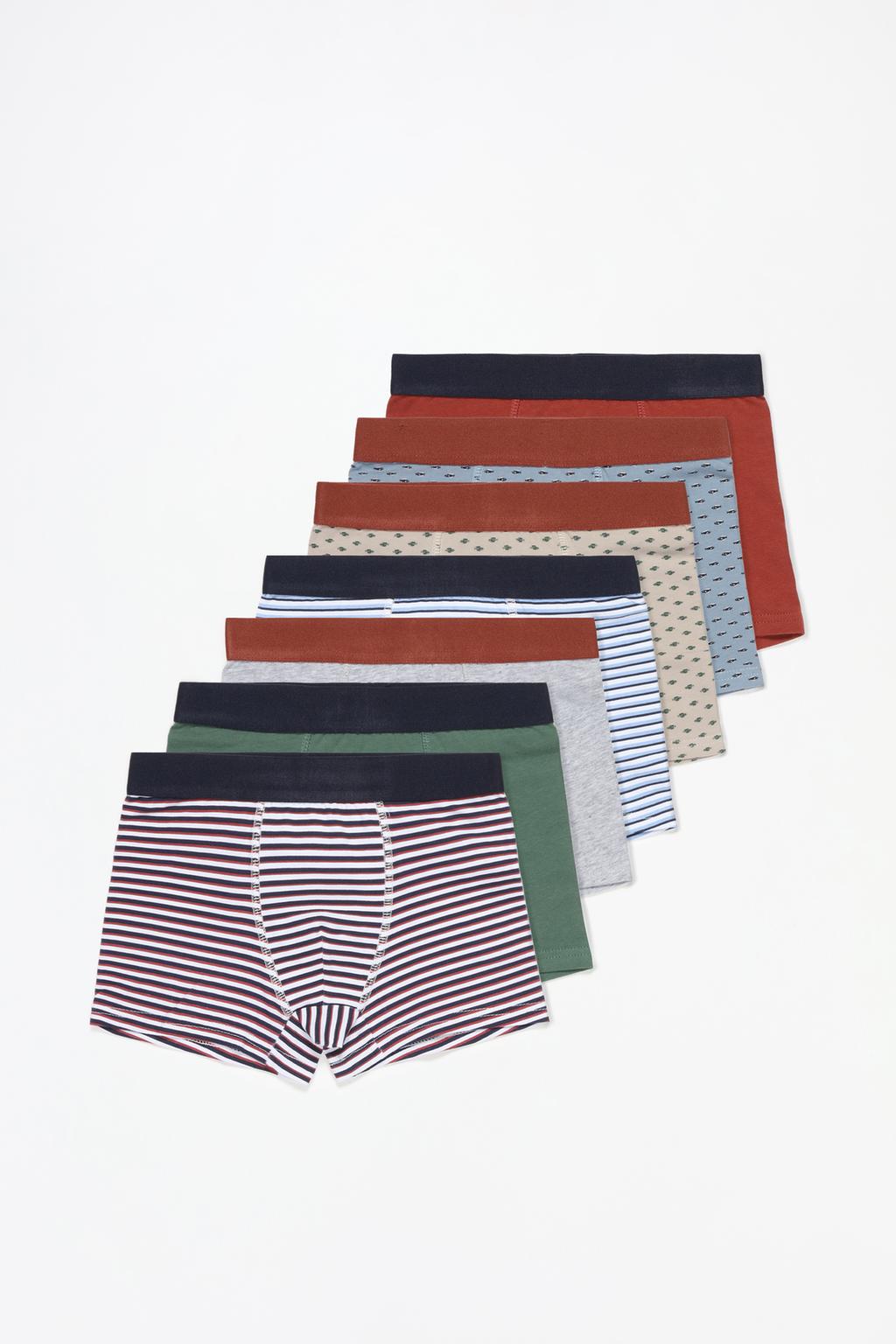 Pack of 7 pairs of contrast boxer briefs