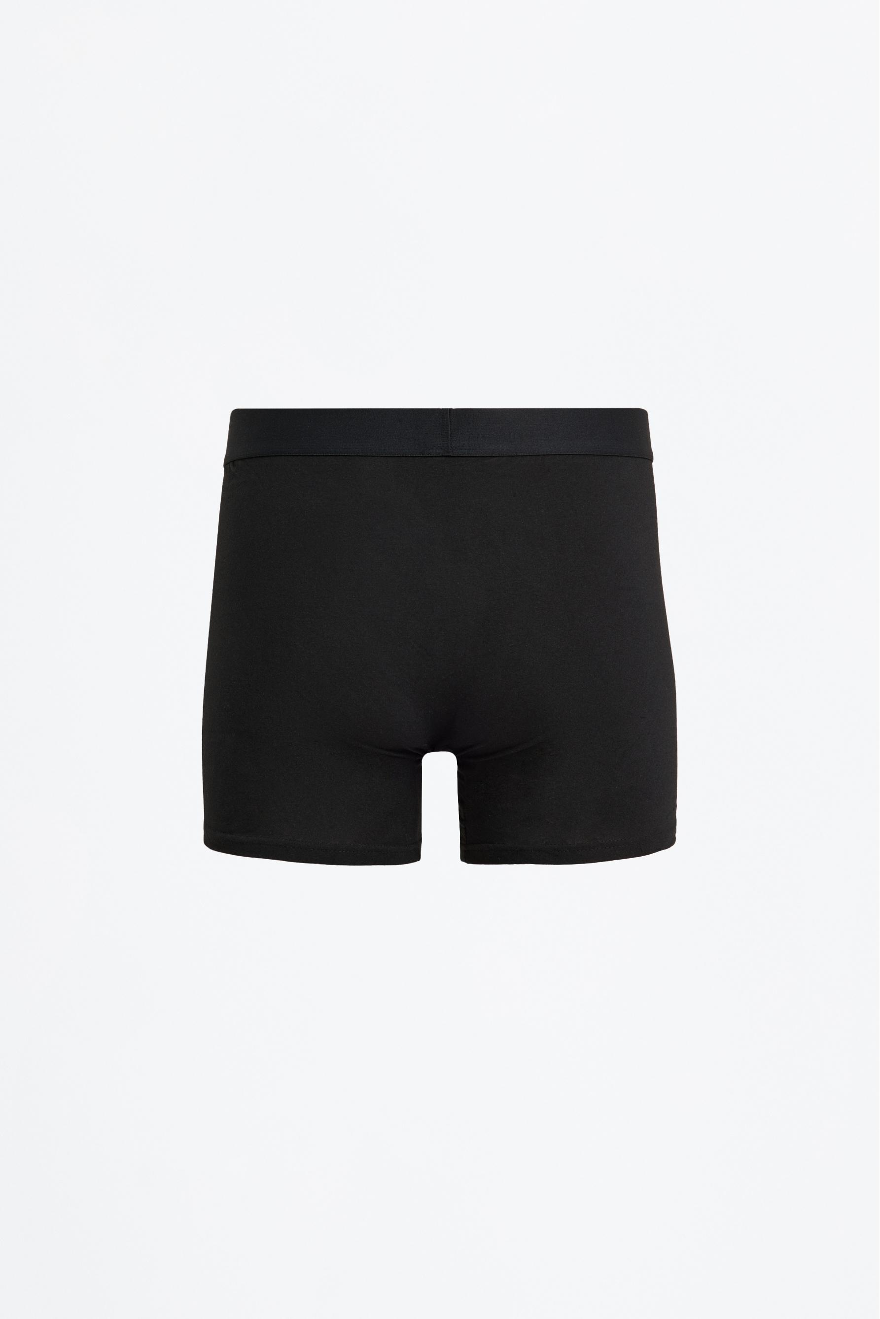 3-pack of long basic boxers — BLACK