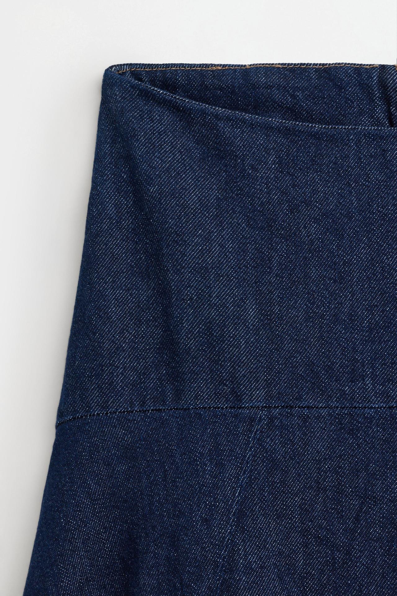 A-line midi denim skirt — NAVY