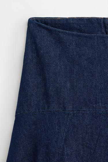 A-line midi denim skirt — NAVY 7