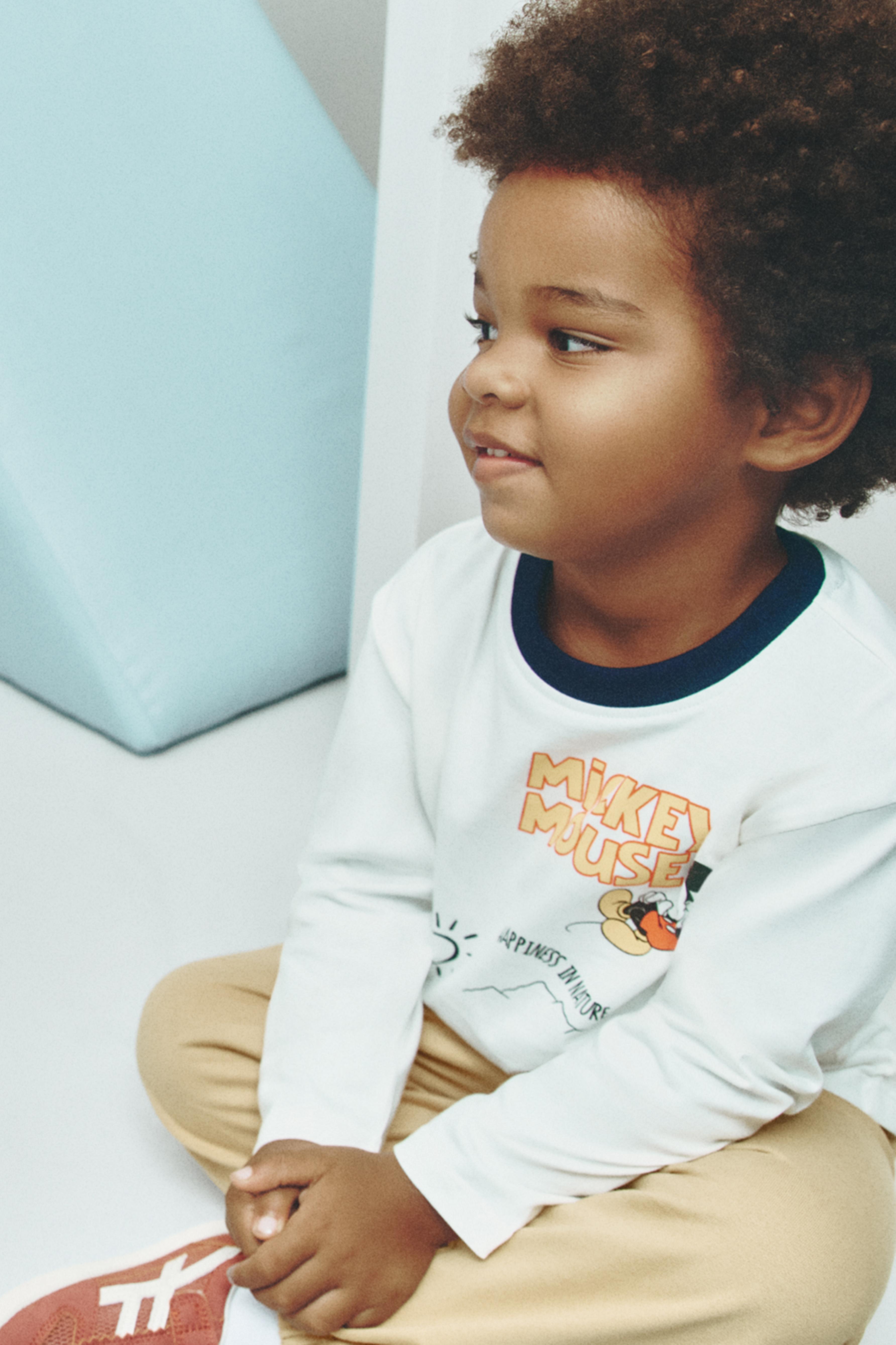 Mickey Mouse ©Disney T-shirt and plush trousers set — WHITE/WHITE